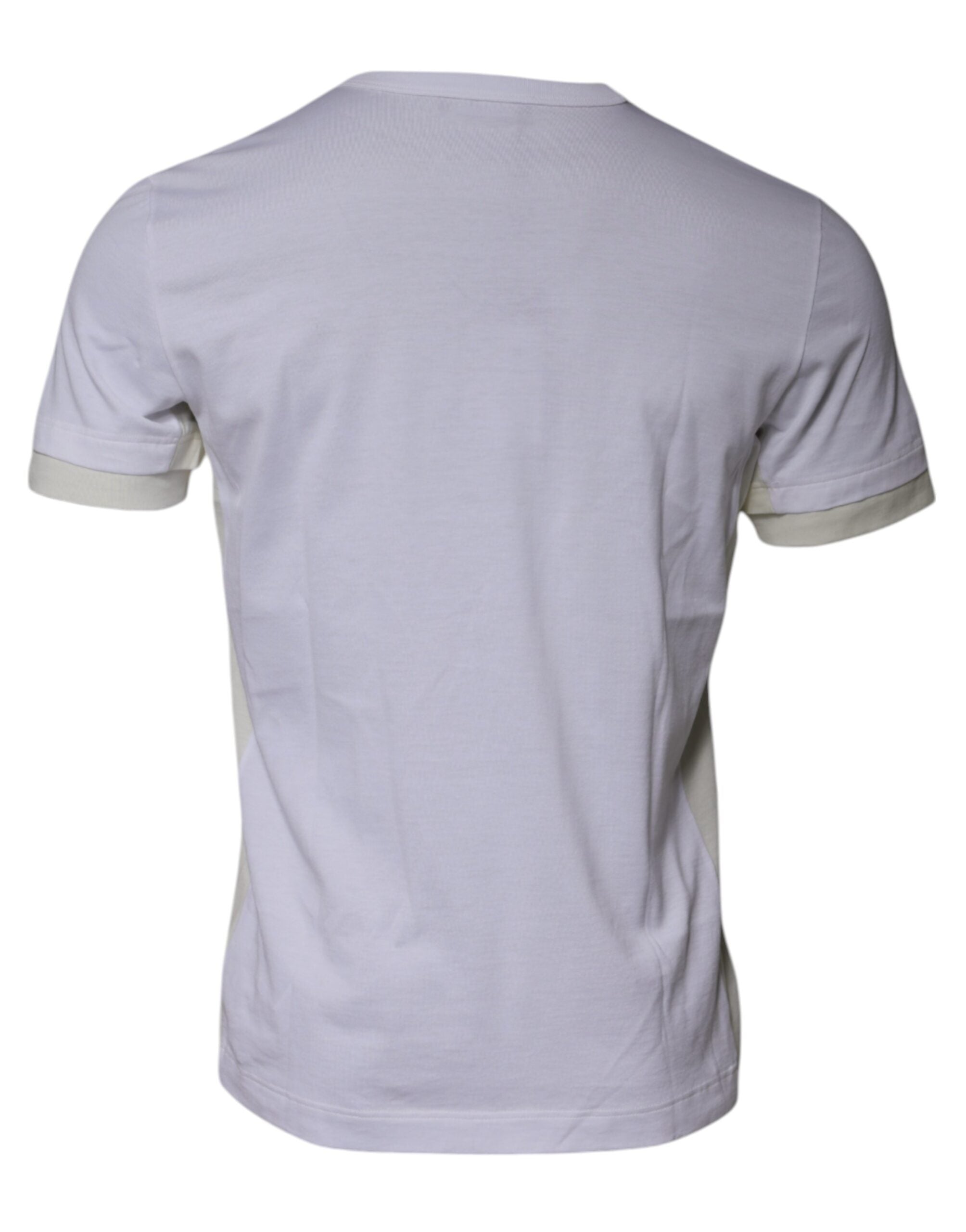 Dolce & Gabbana Weißes Baumwoll-T-Shirt mit Rundhalsausschnitt und kurzen Ärmeln