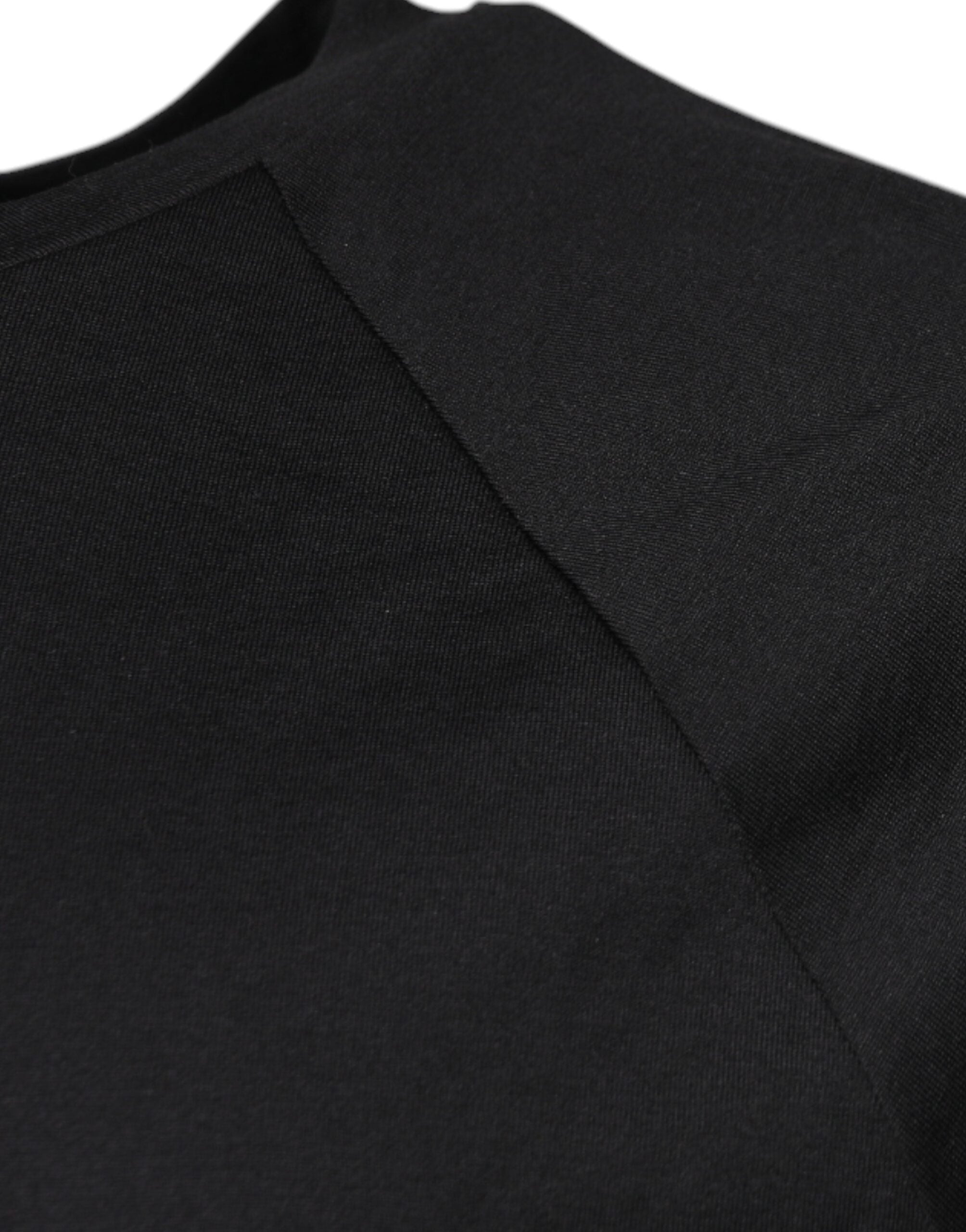Dolce & Gabbana Schwarzes Baumwoll-T-Shirt mit Rundhalsausschnitt und Logo-Print
