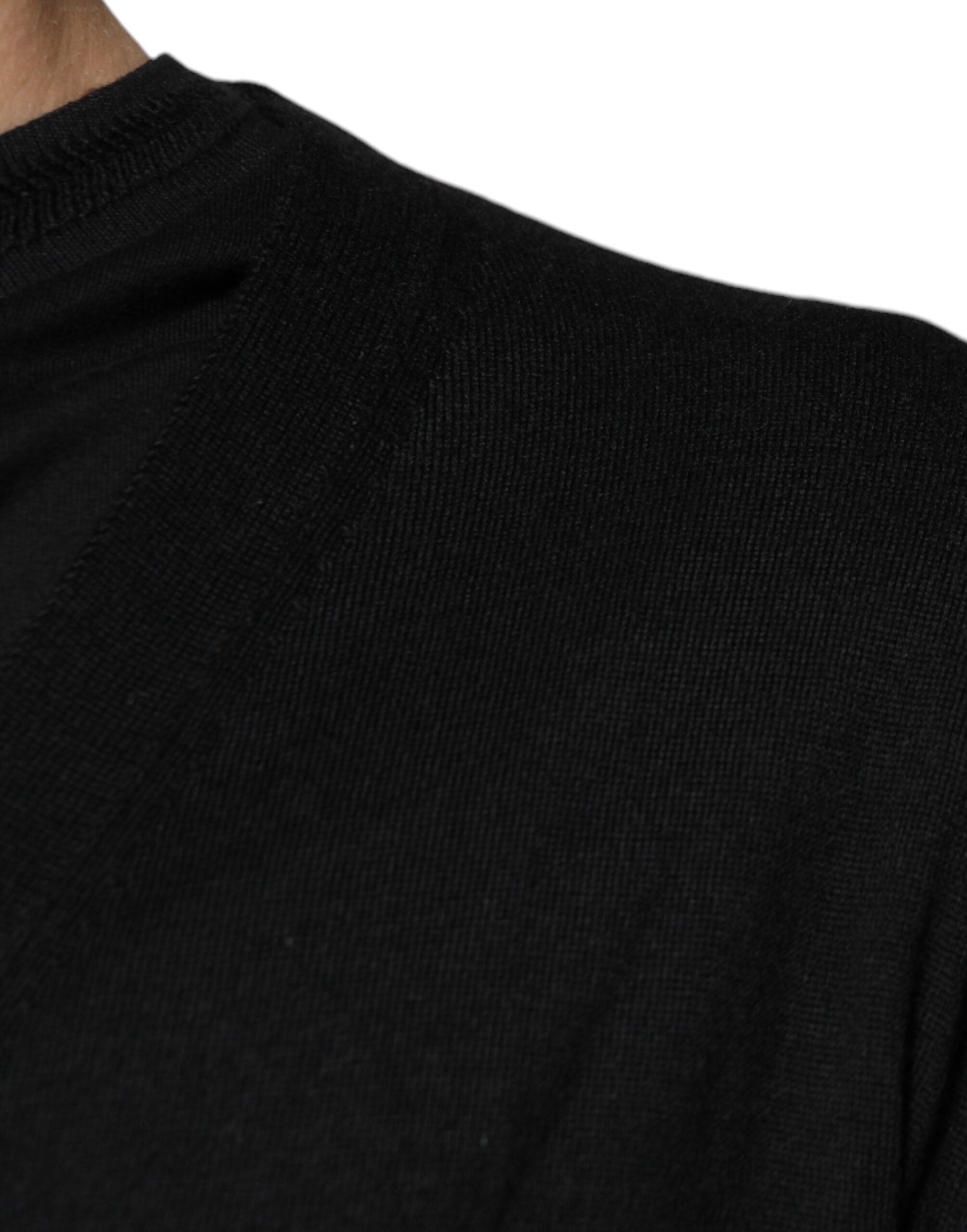 Dolce & Gabbana Schwarzer Kaschmir-Strickpullover mit Knopfleiste