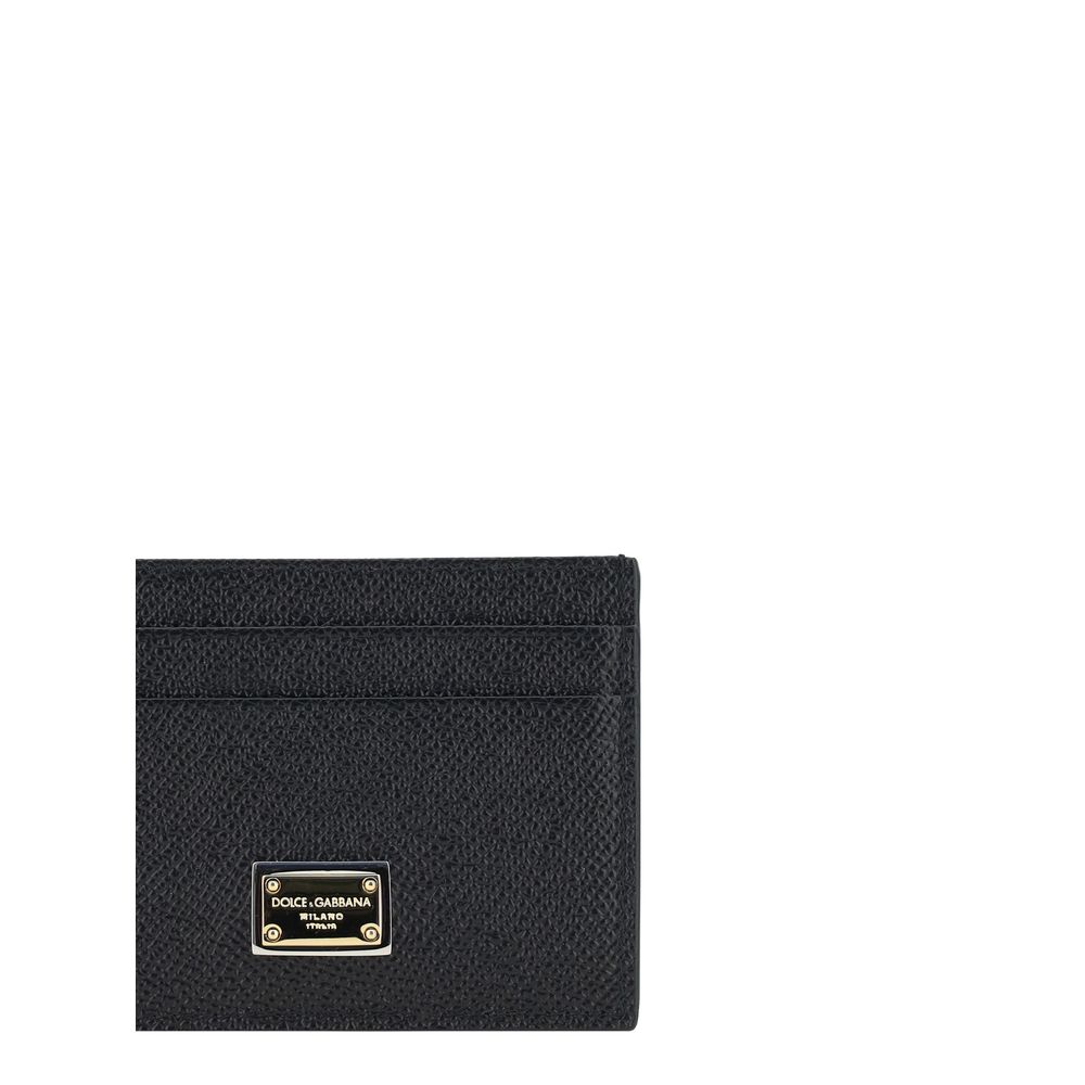 Dolce & Gabbana Schwarzes Kalbsleder Bos Taurus Portemonnaie