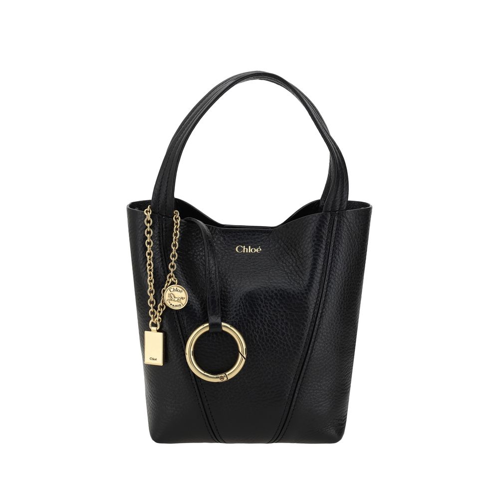 Chloé Schwarze Bos Taurus Kalbsleder Schultertasche