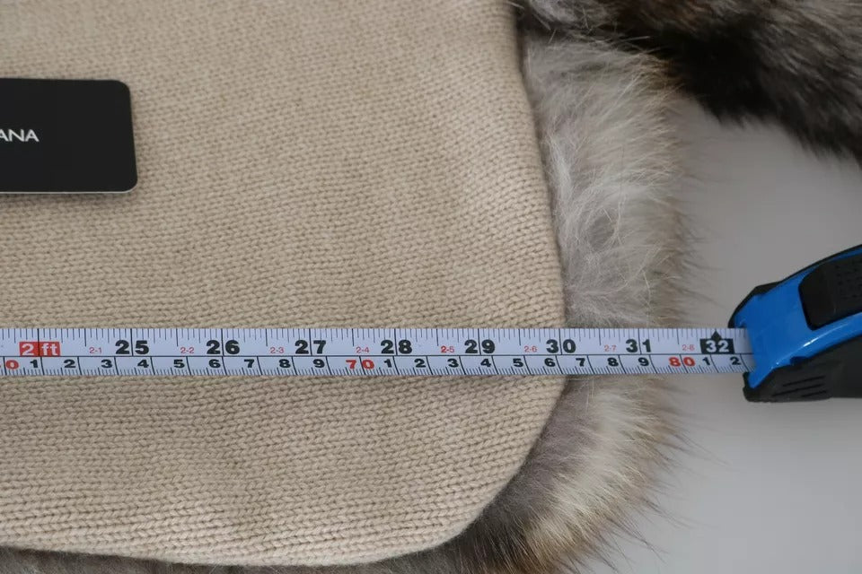 Dolce & Gabbana Brauner Fuchsschwanz Pelz Schal Hals Wrap Cover Kragen Schal