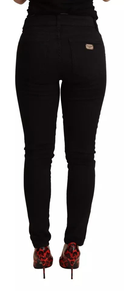 Dolce & Gabbana Schwarze Skinny-Jeans aus Baumwoll-Stretch