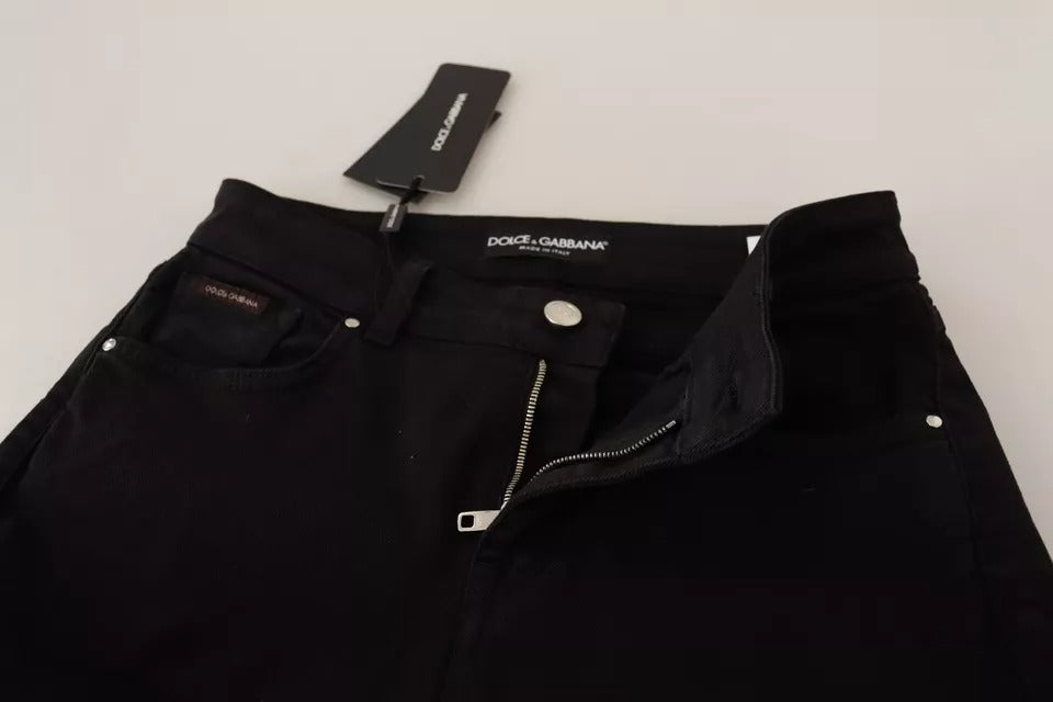 Dolce & Gabbana Schwarze Skinny-Jeans aus Baumwoll-Stretch