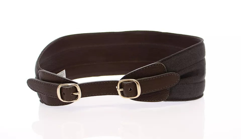 Dolce & Gabbana Brauner D&G-Ledergürtel mit Linnen-Logo