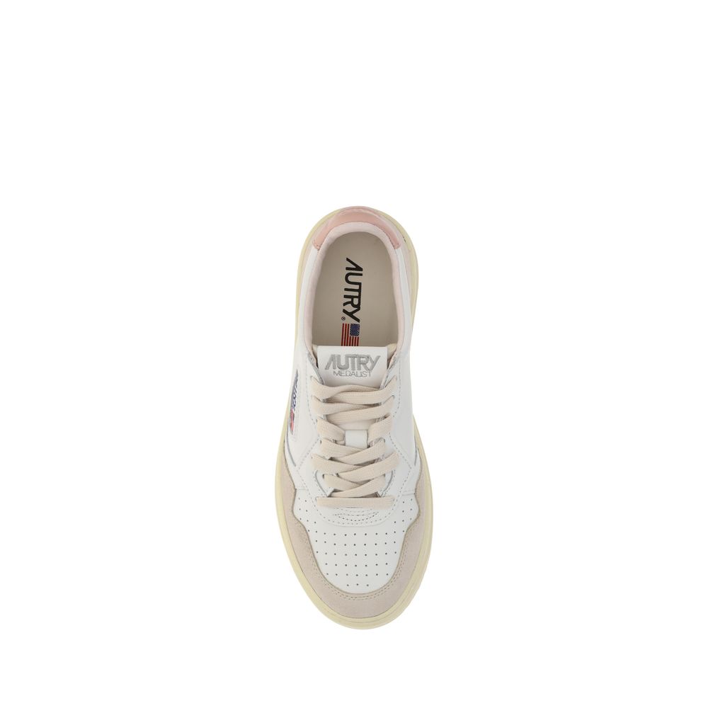 Autry Weiße Low-Top-Sneaker aus Leder