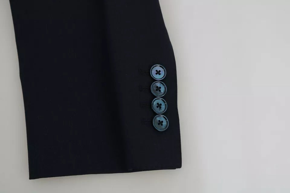 Dolce & Gabbana Blaue Wolle MARTINI Blazer Weste 2 Stück