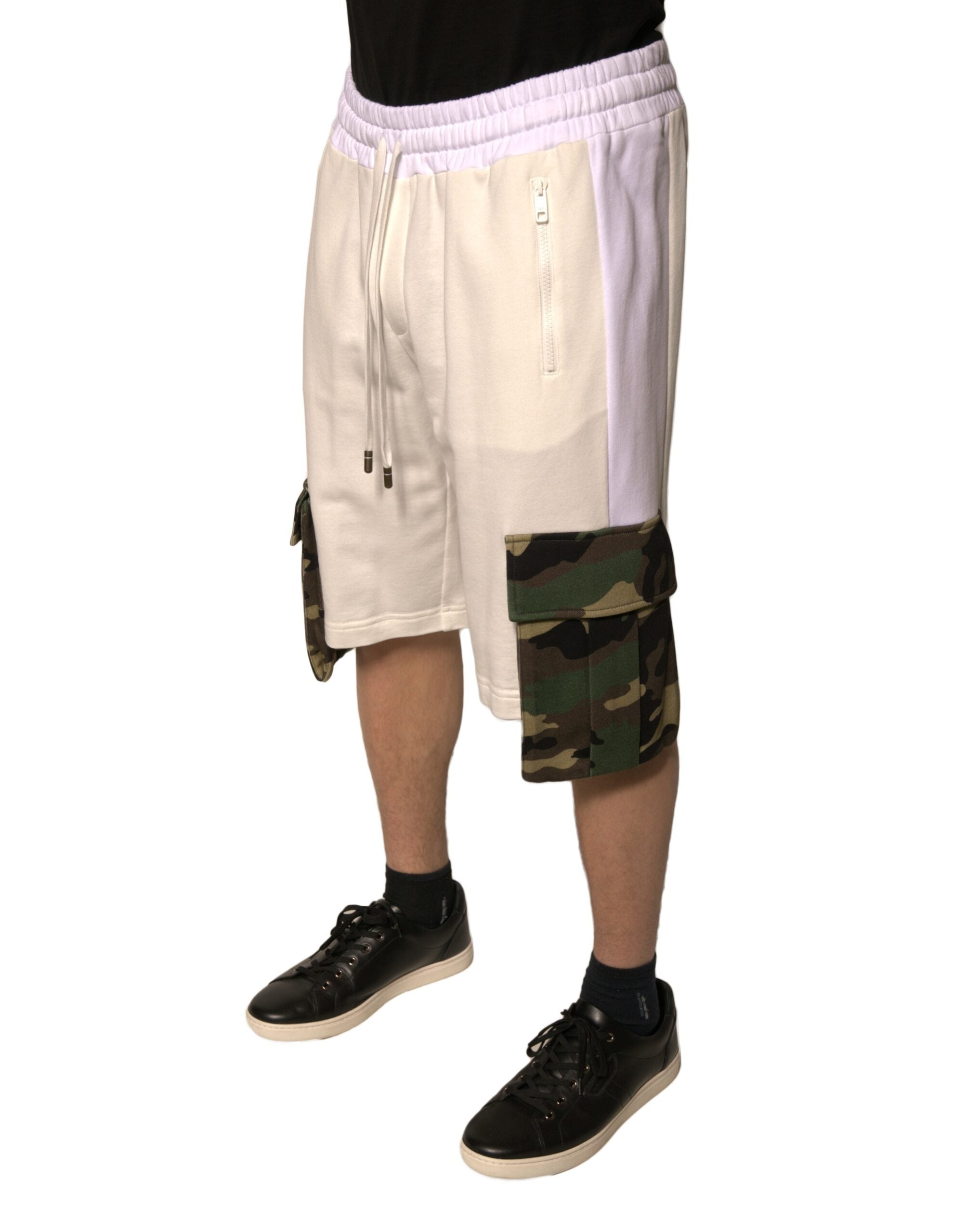 Dolce & Gabbana Beige Baumwolle Männer Casual Cargo Bermuda Shorts