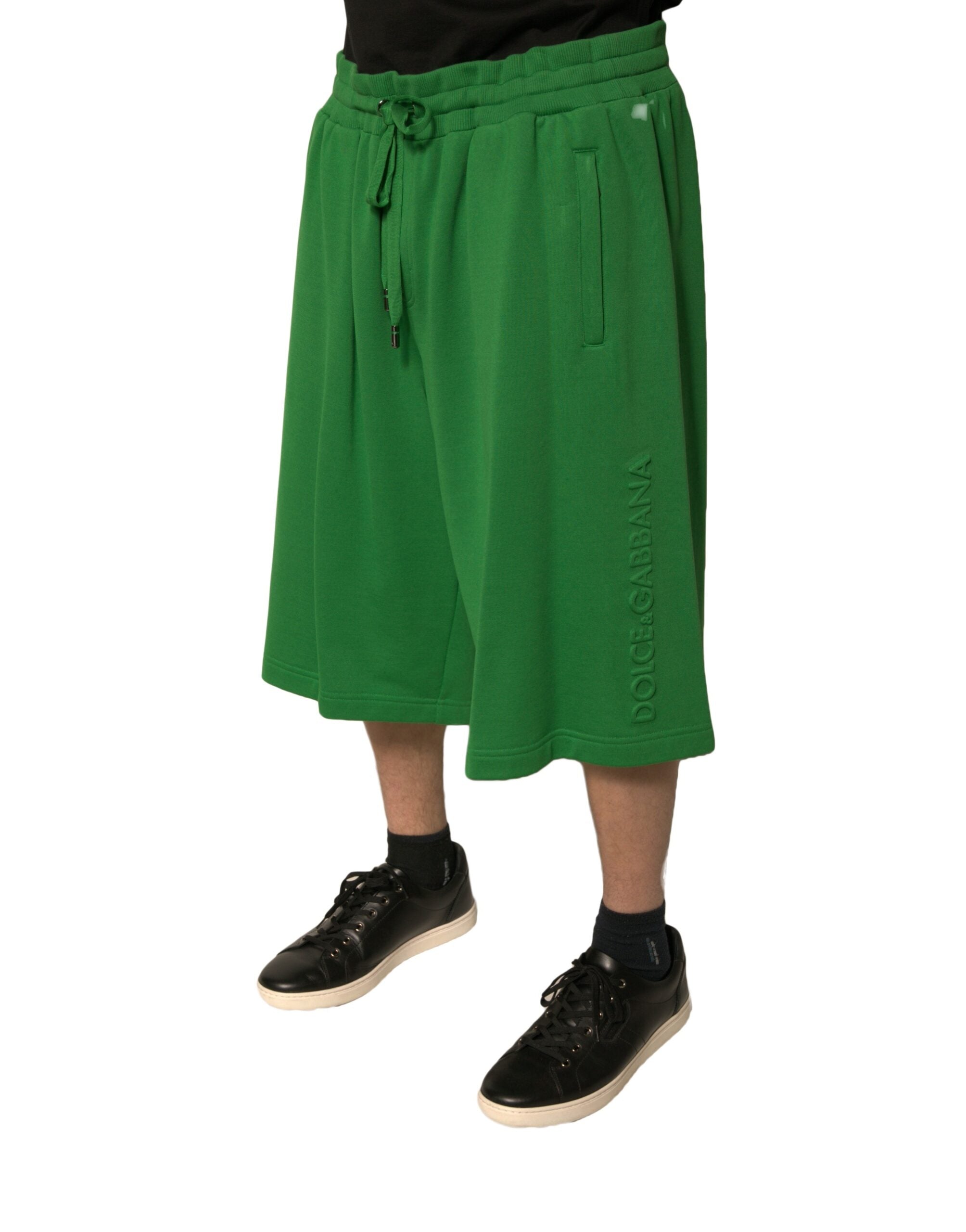 Dolce & Gabbana Grüne Baumwollmischung Herren Bermudashorts