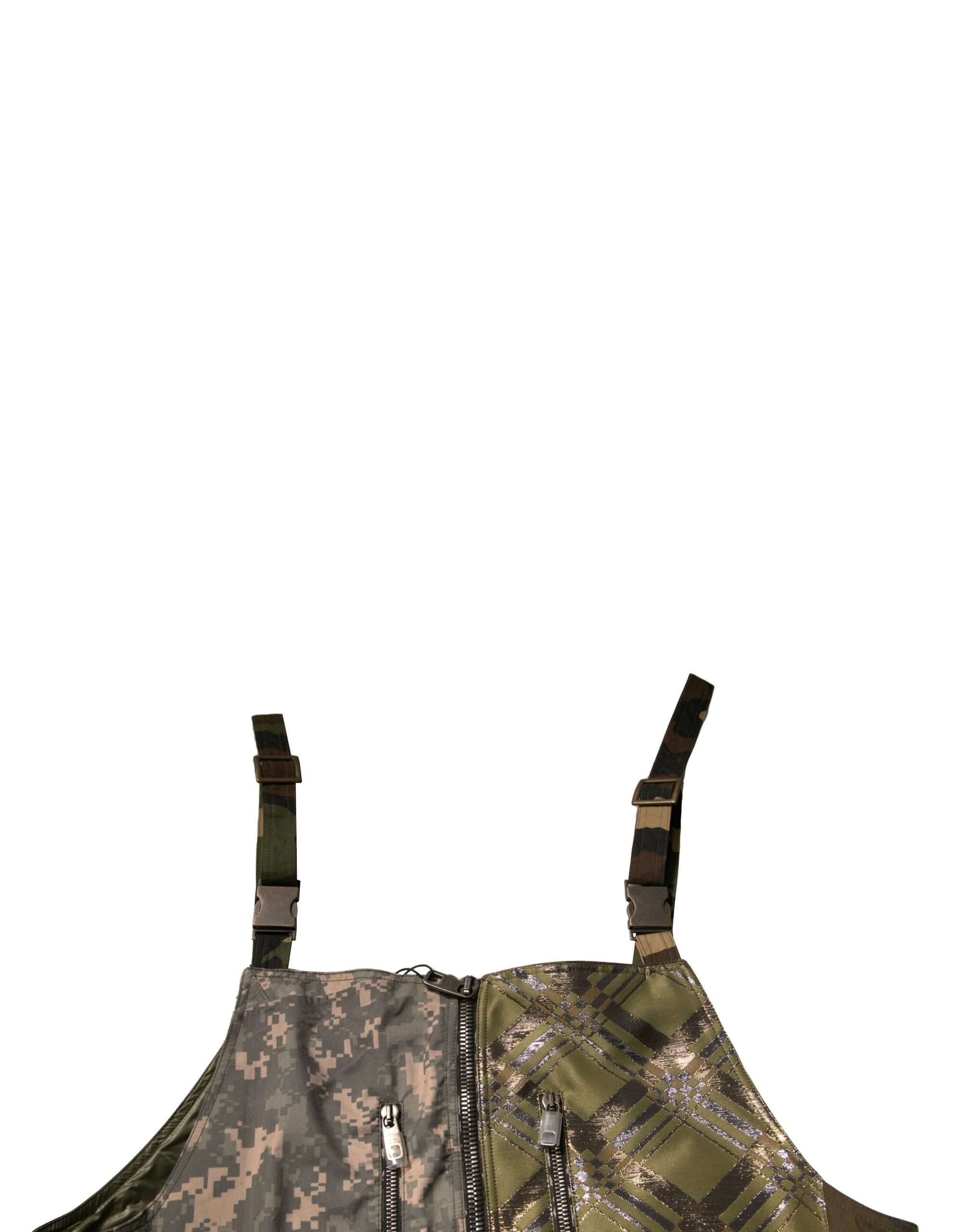 Dolce & Gabbana Multicolor Patchwork Camouflage Overall Hose