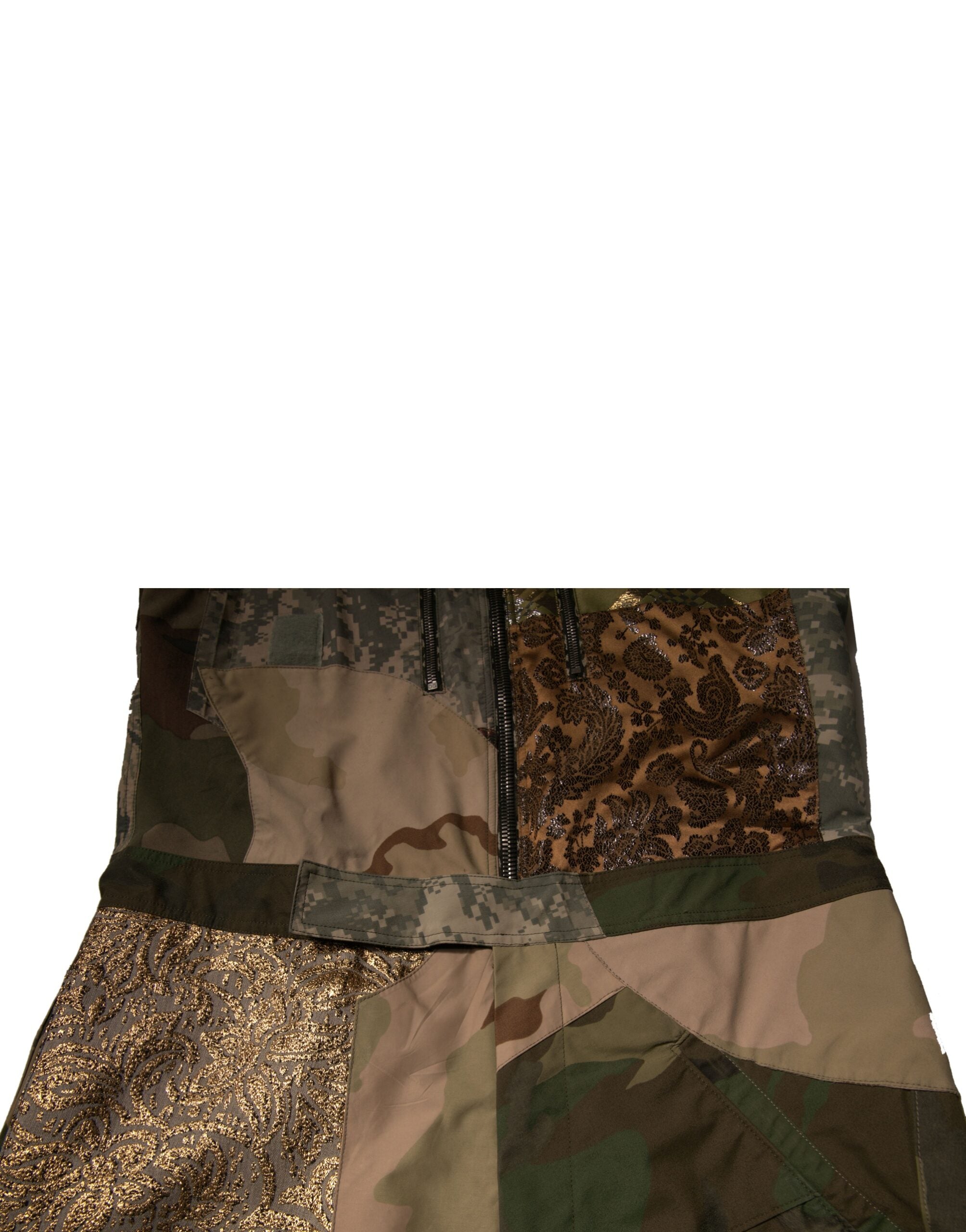 Dolce & Gabbana Multicolor Patchwork Camouflage Overall Hose