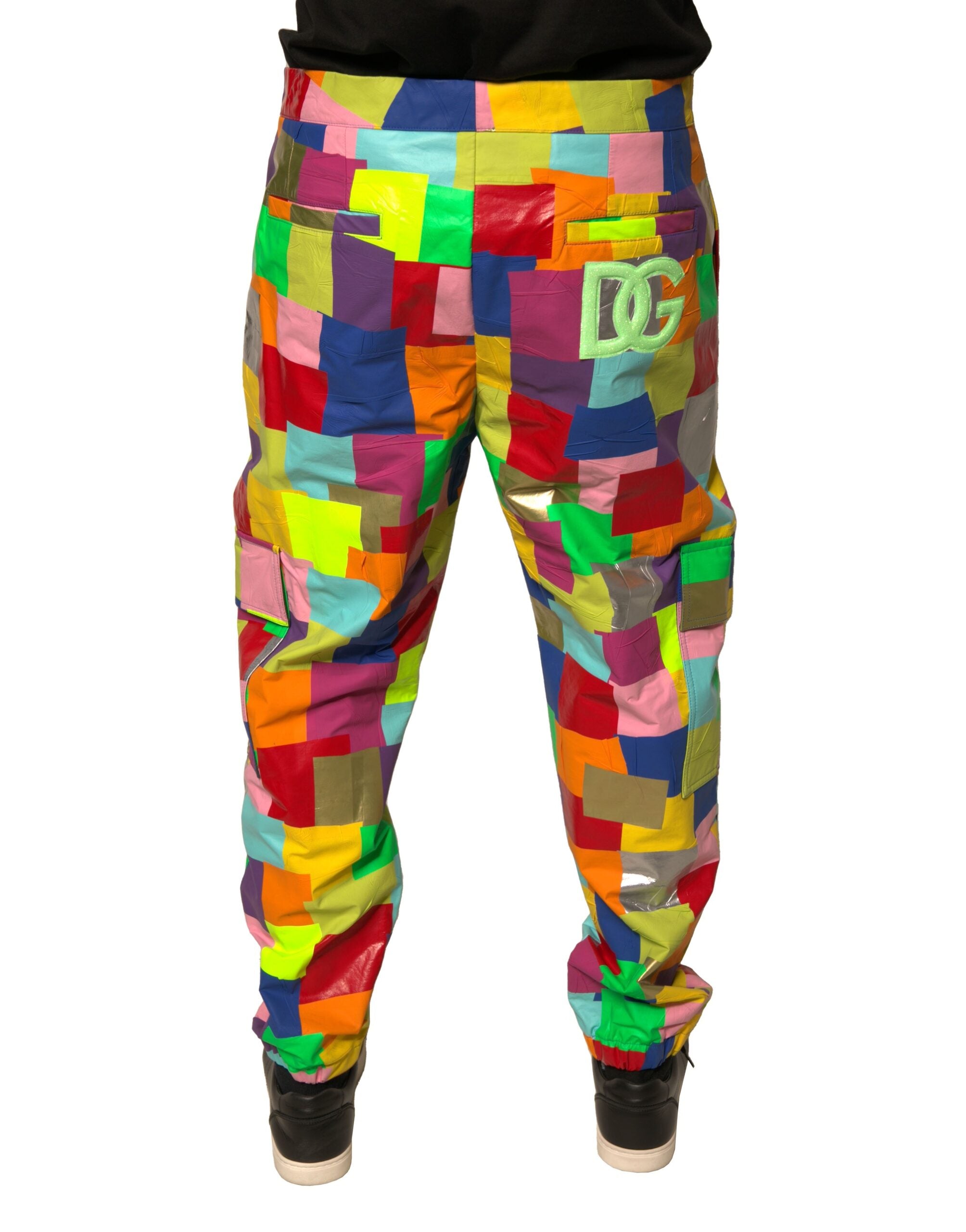 Dolce & Gabbana Multicolor Baumwoll-Patchwork Herren Cargo-Hose