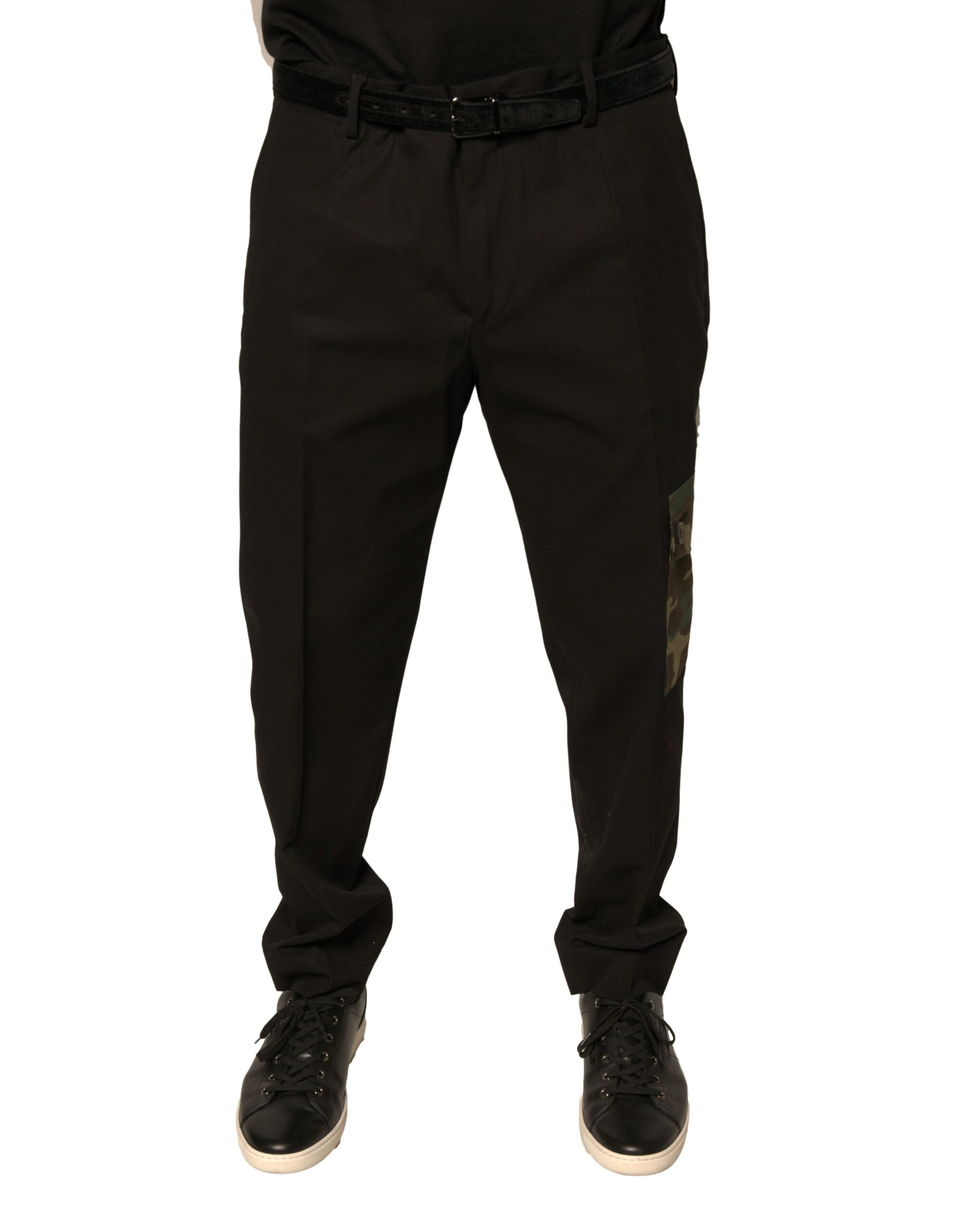 Dolce & Gabbana Schwarze Baumwolle Männer Cargo Freizeithosen
