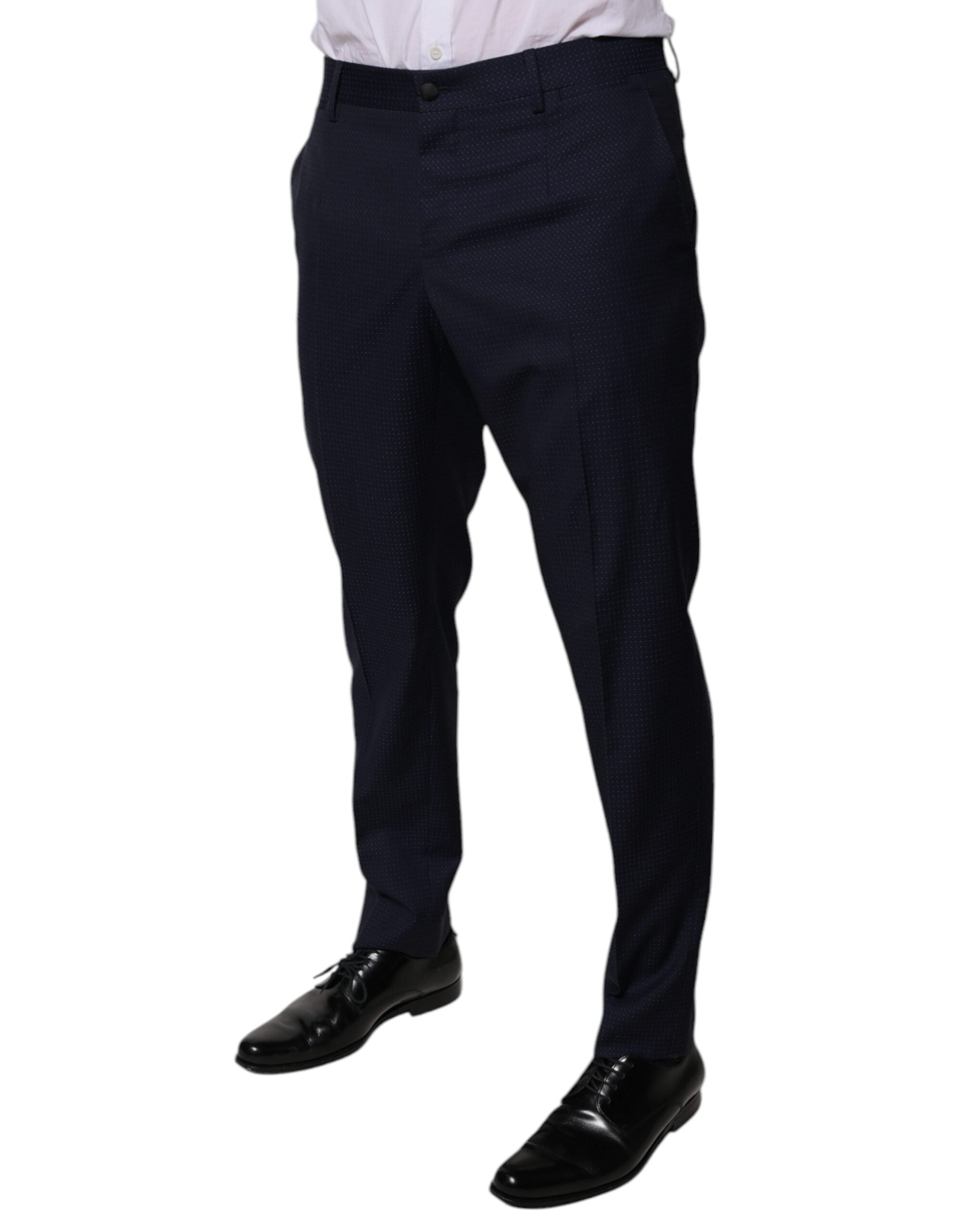 Dolce & Gabbana Dunkelblaue Baumwolle Herren Anzughose