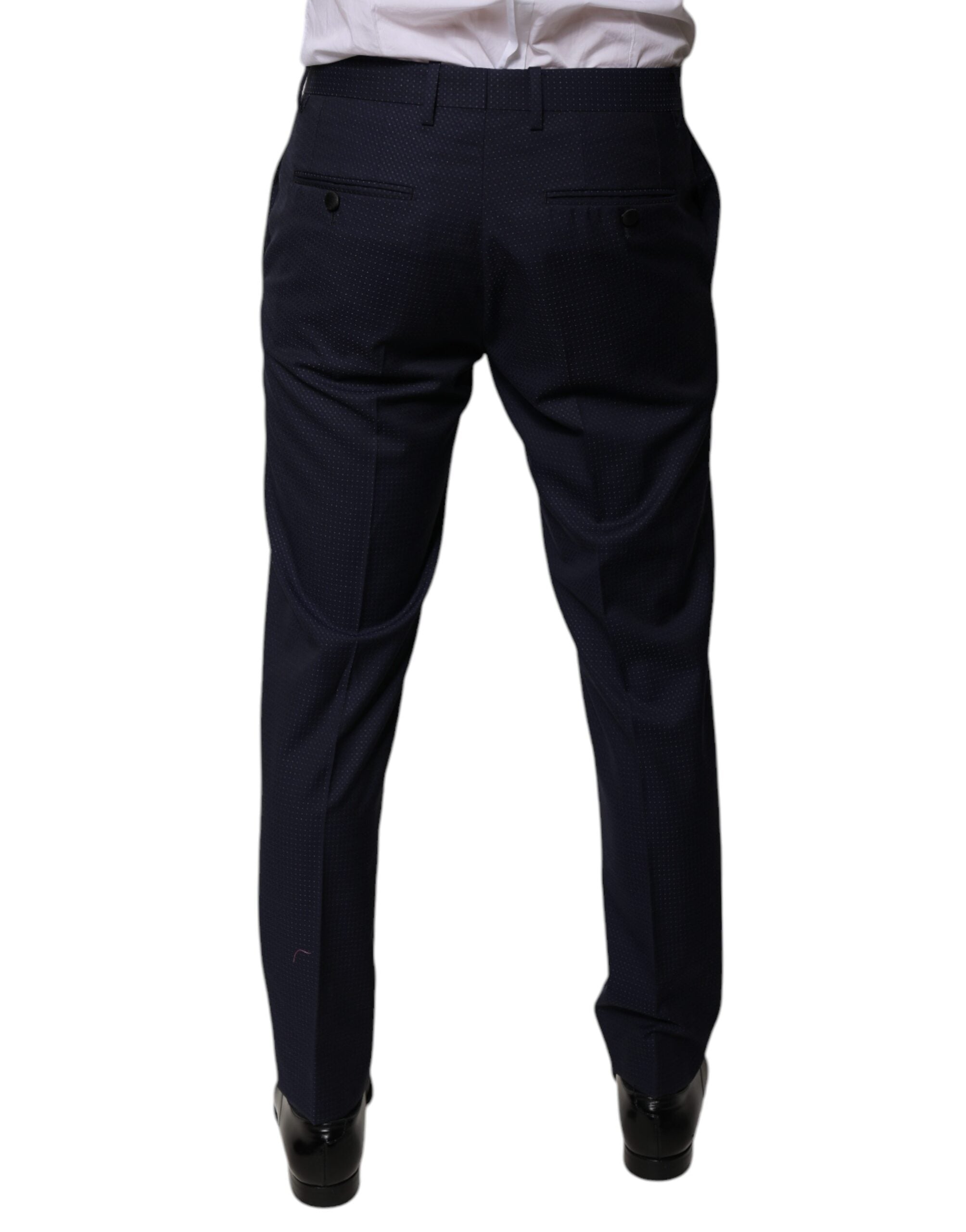 Dolce & Gabbana Dunkelblaue Baumwolle Herren Anzughose