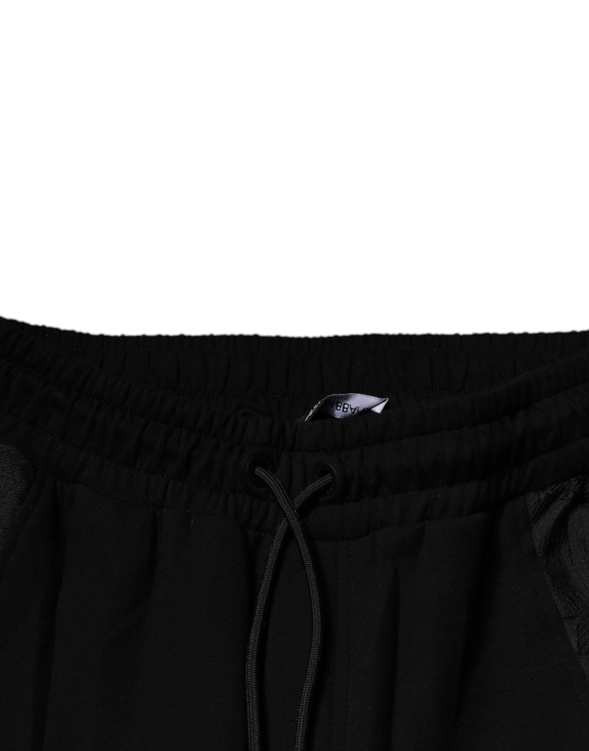 Dolce & Gabbana Schwarze Leopard Slim Fit Jogger-Hose