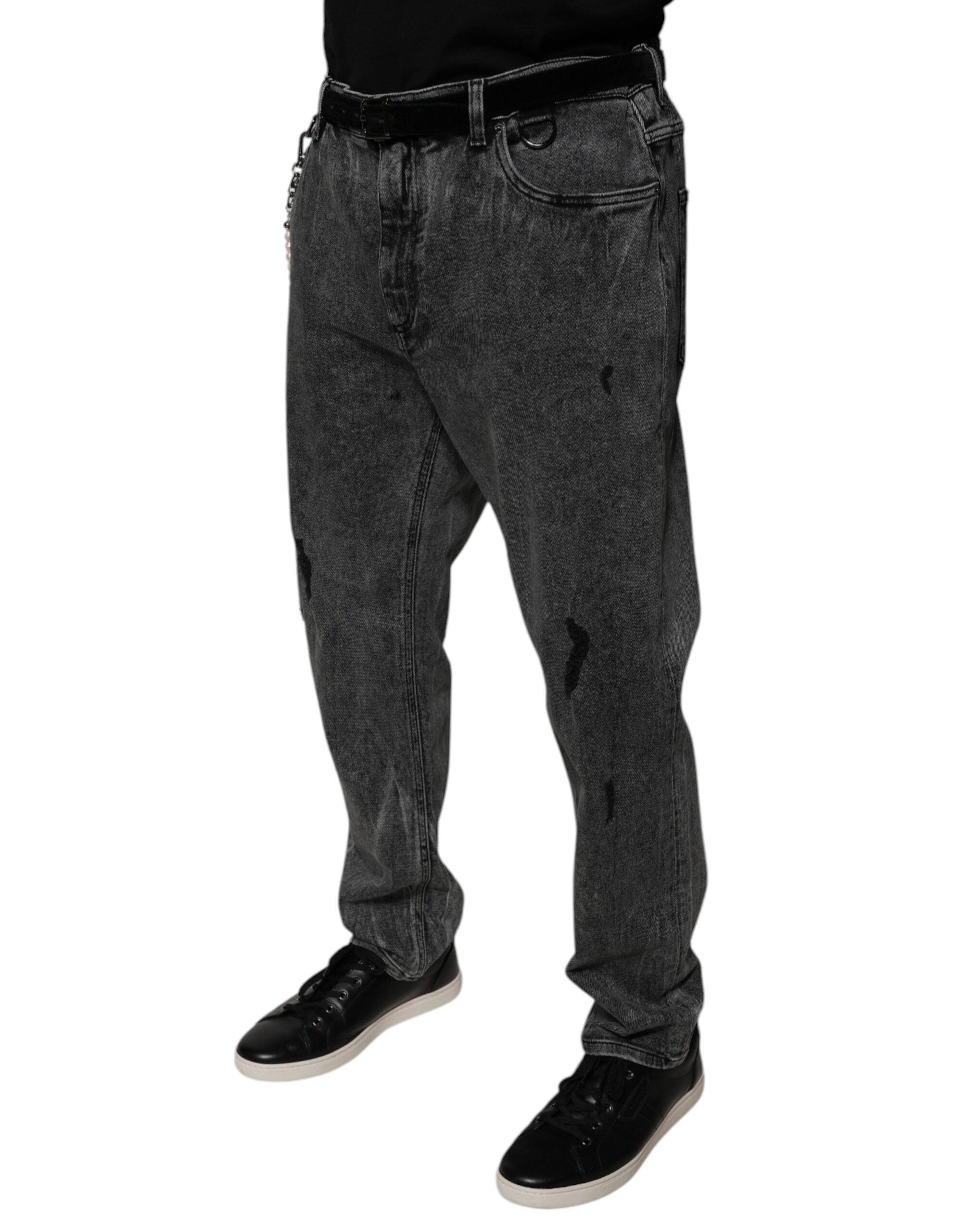 Dolce & Gabbana Dunkelgraue Skinny Denim Jeans aus Baumwolle