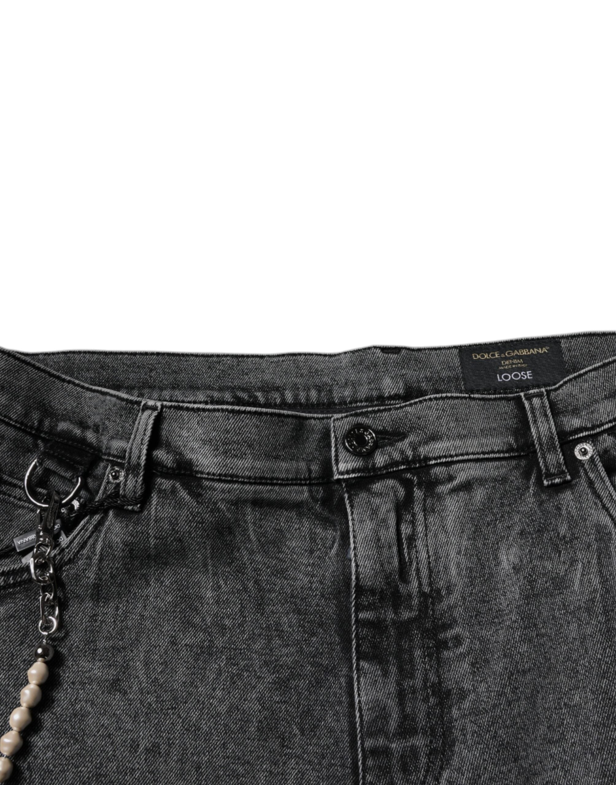 Dolce & Gabbana Dunkelgraue Skinny Denim Jeans aus Baumwolle