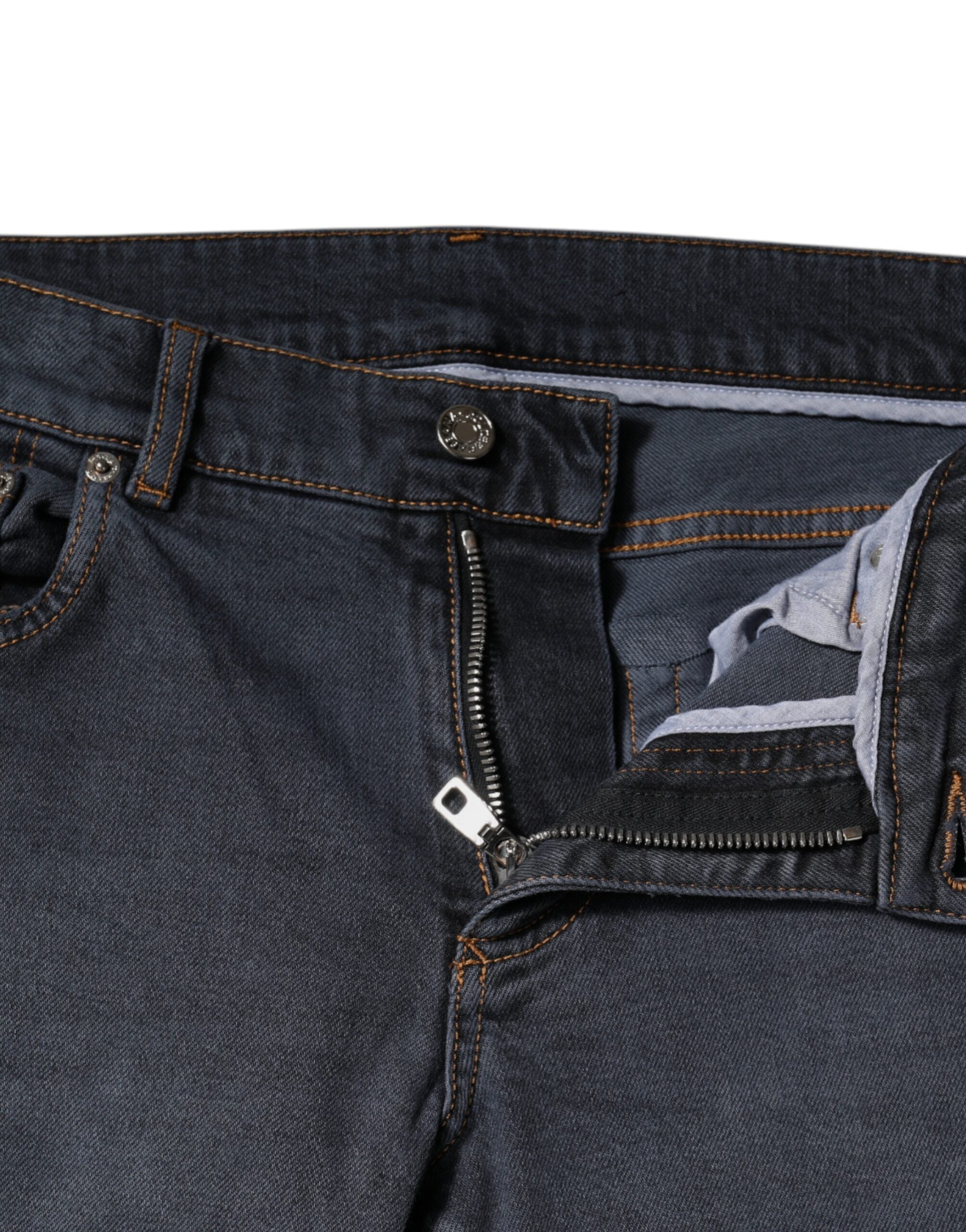 Dolce & Gabbana Dunkelgraue Skinny Denim Jeans aus Baumwolle