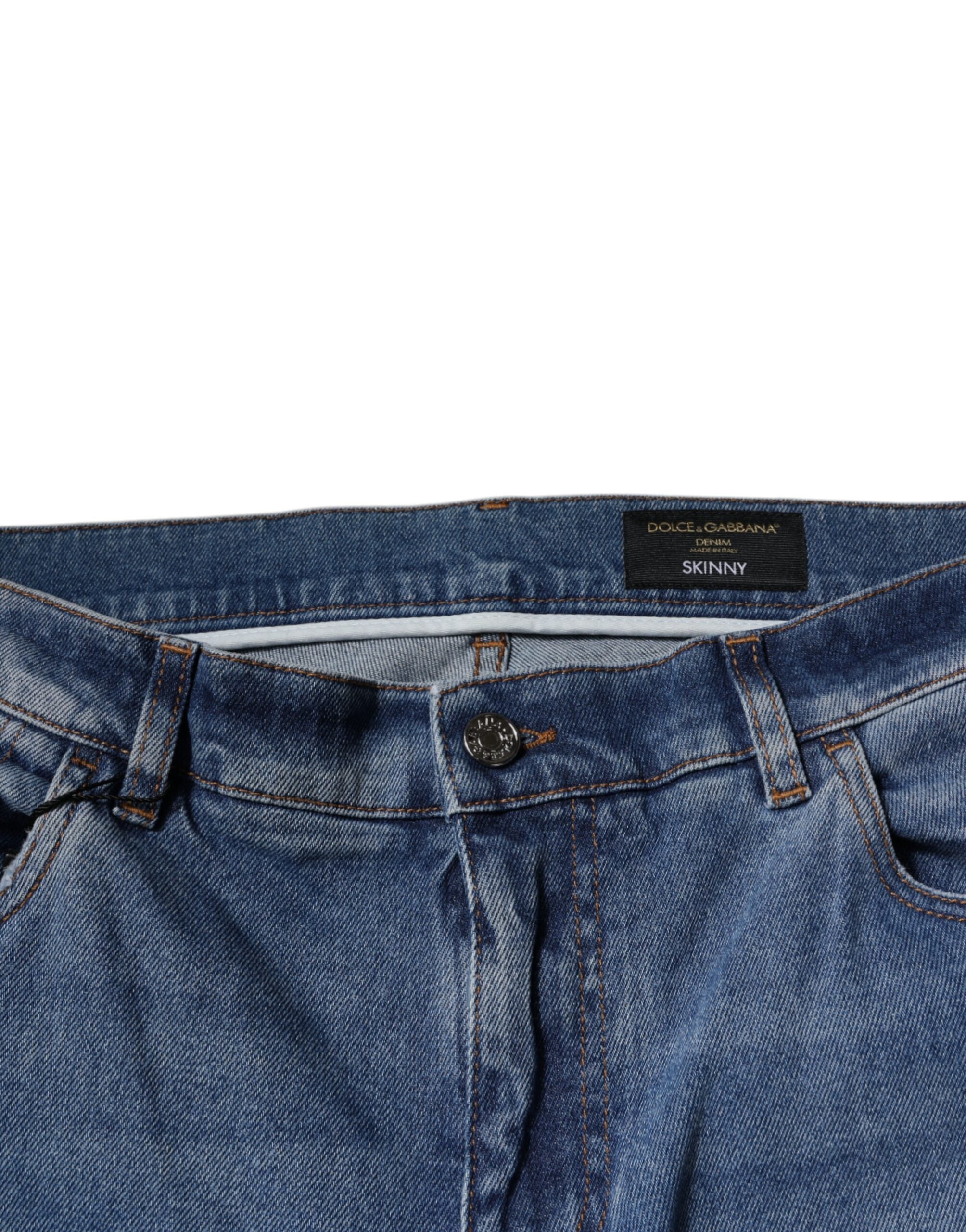 Dolce & Gabbana Hellblaue Baumwolle Herren Skinny Denim Jeans