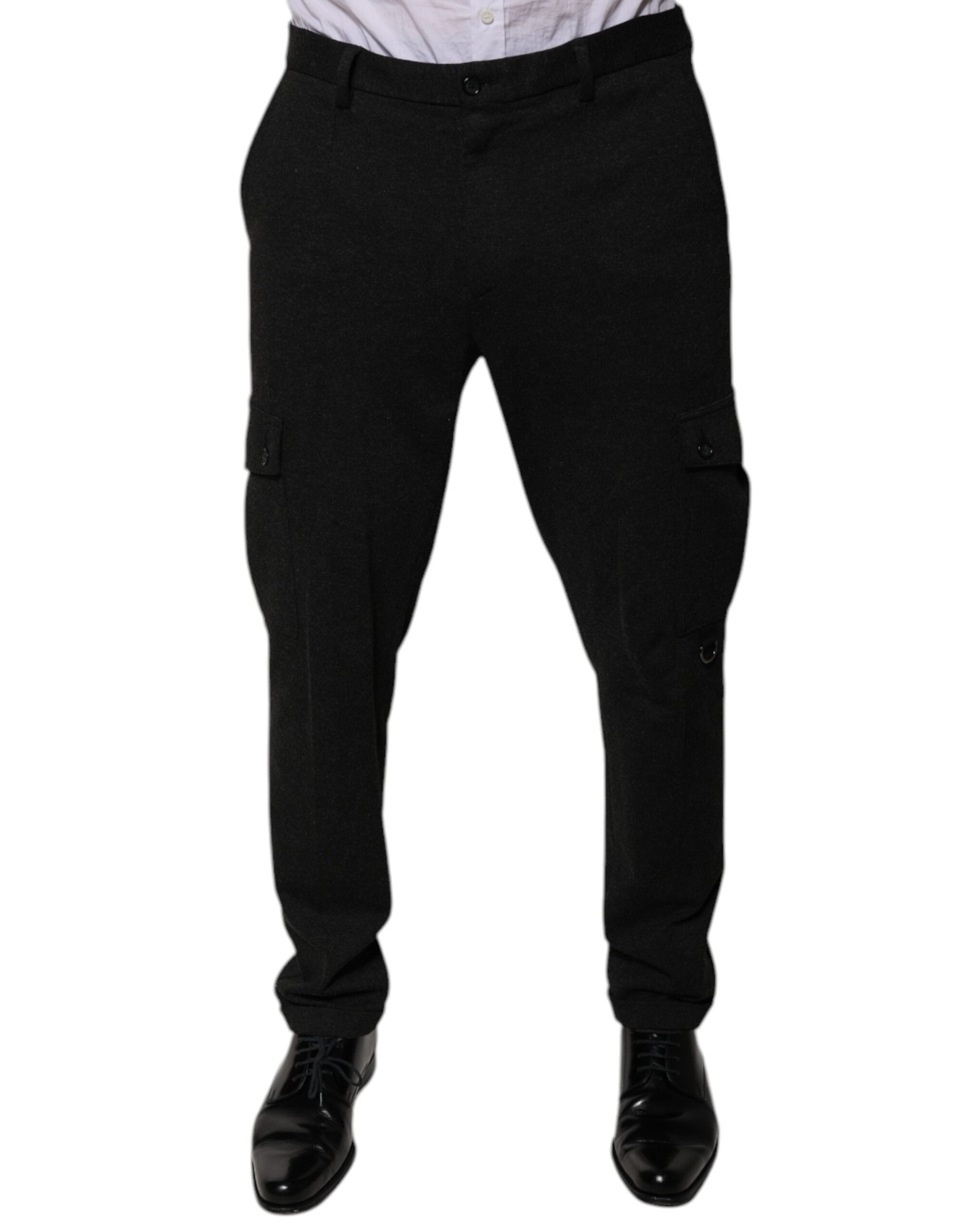 Dolce & Gabbana Schwarze Viskose Cargo Herren Freizeithosen