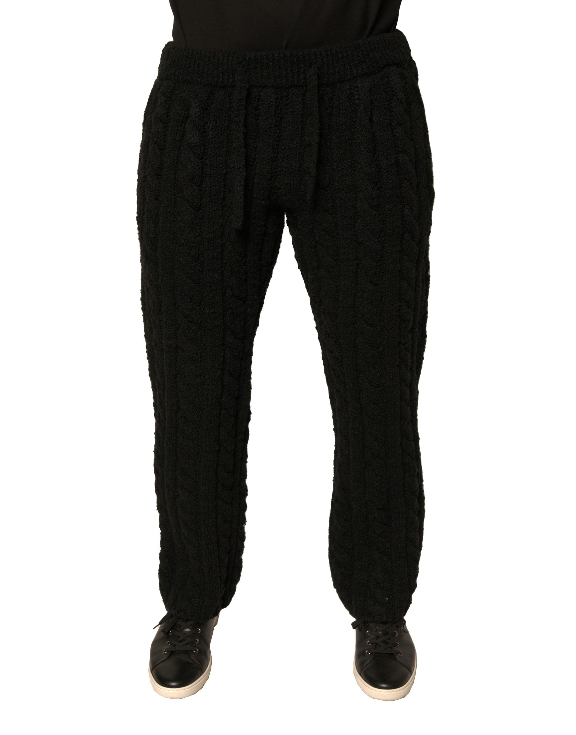 Dolce & Gabbana Schwarze Skinny-Hose aus Wollstrick