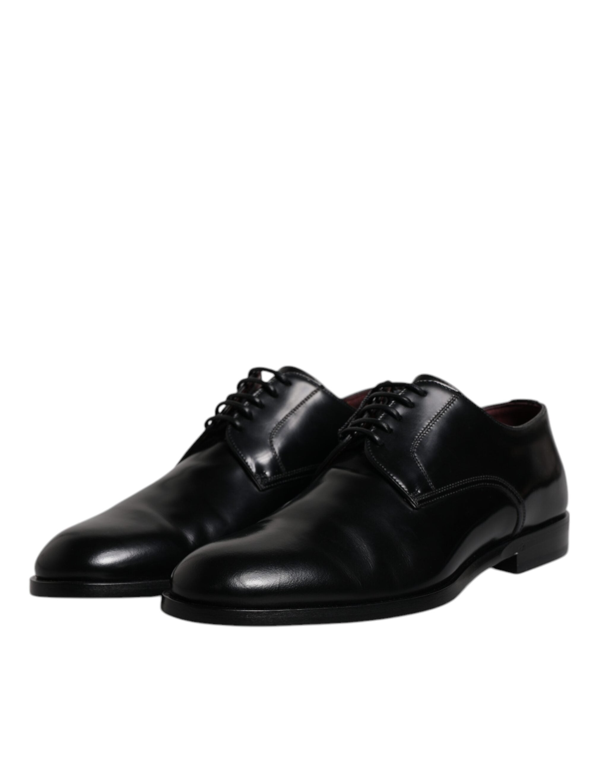Dolce & Gabbana Schwarze Kalbsleder Derby Schnürschuhe Formal Dress Schuhe