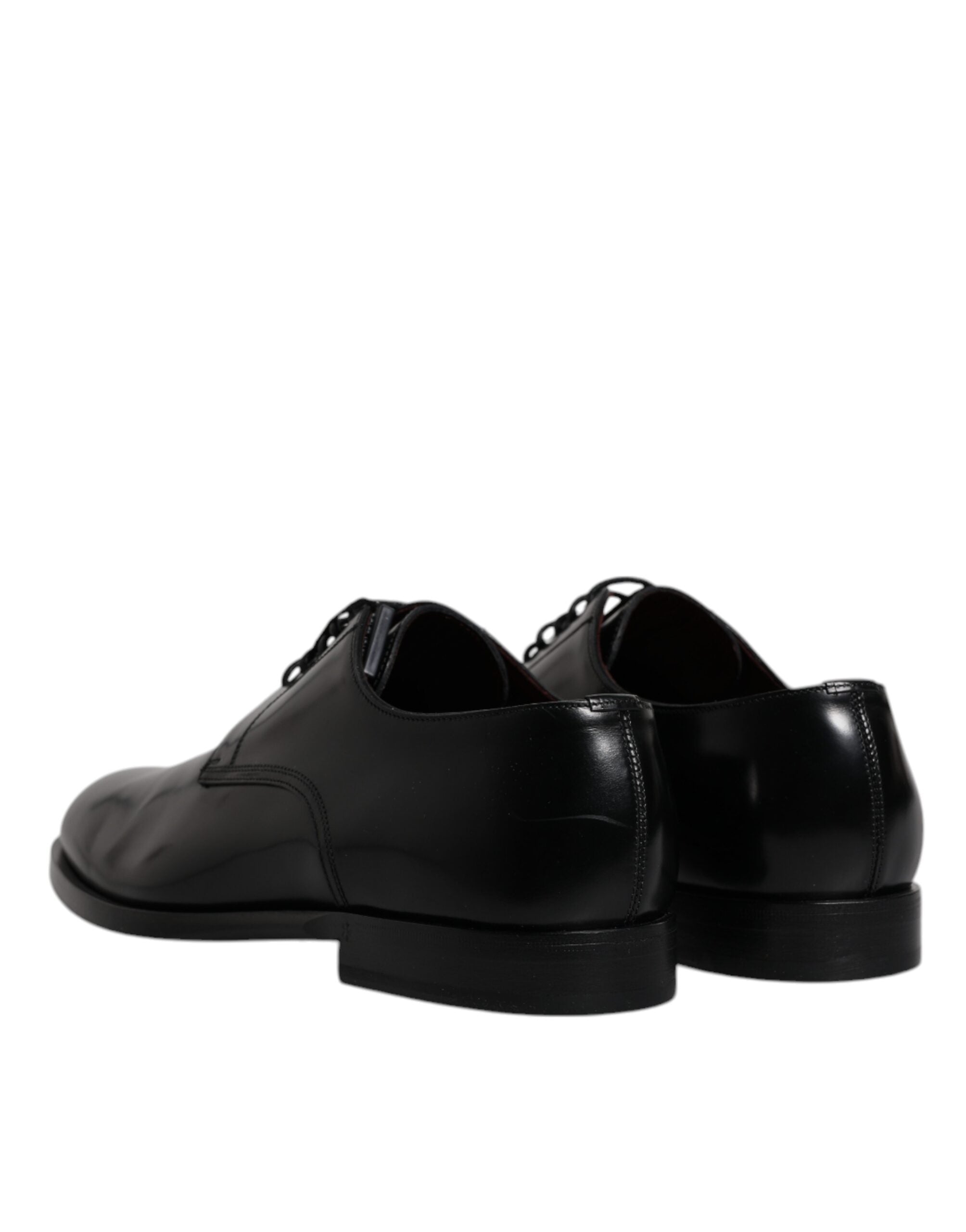 Dolce & Gabbana Schwarze Kalbsleder Derby Schnürschuhe Formal Dress Schuhe
