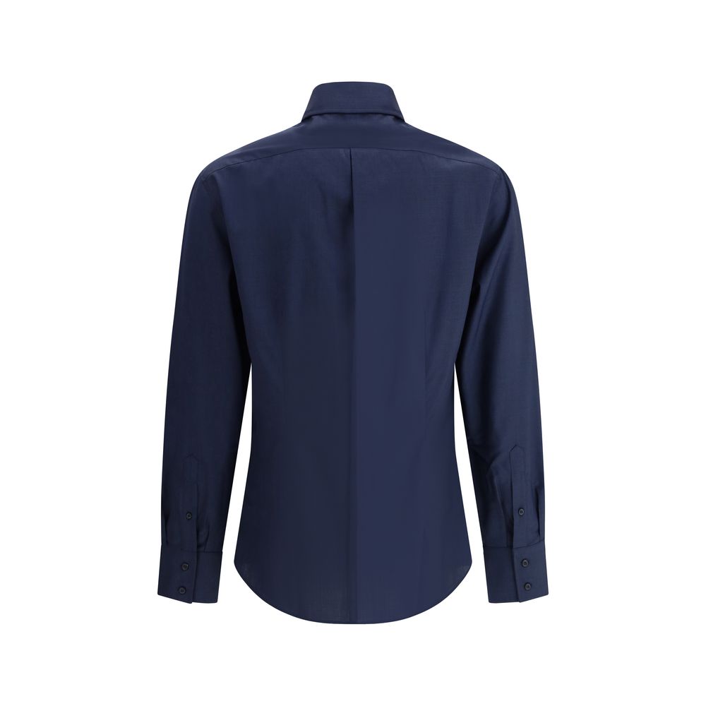 Brunello Cucinelli Blaues Baumwollhemd