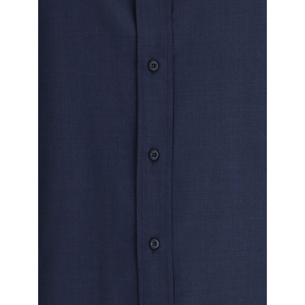Brunello Cucinelli Blaues Baumwollhemd