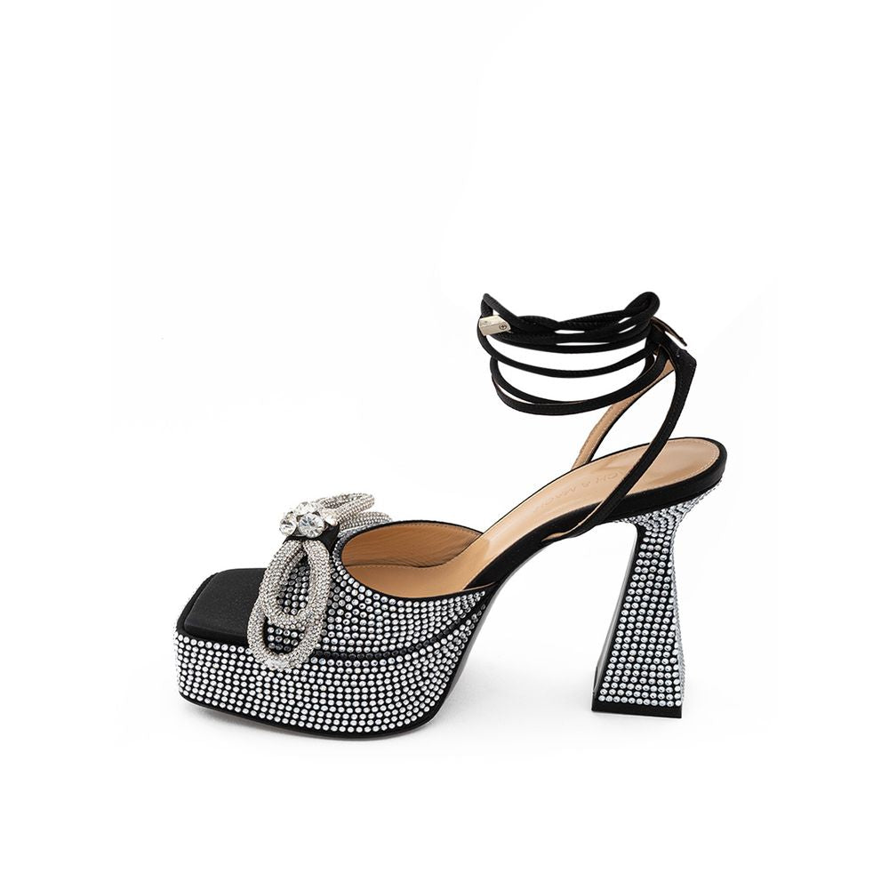 MACH & MACH Schwarze Leder-Stiletto-Sandalen