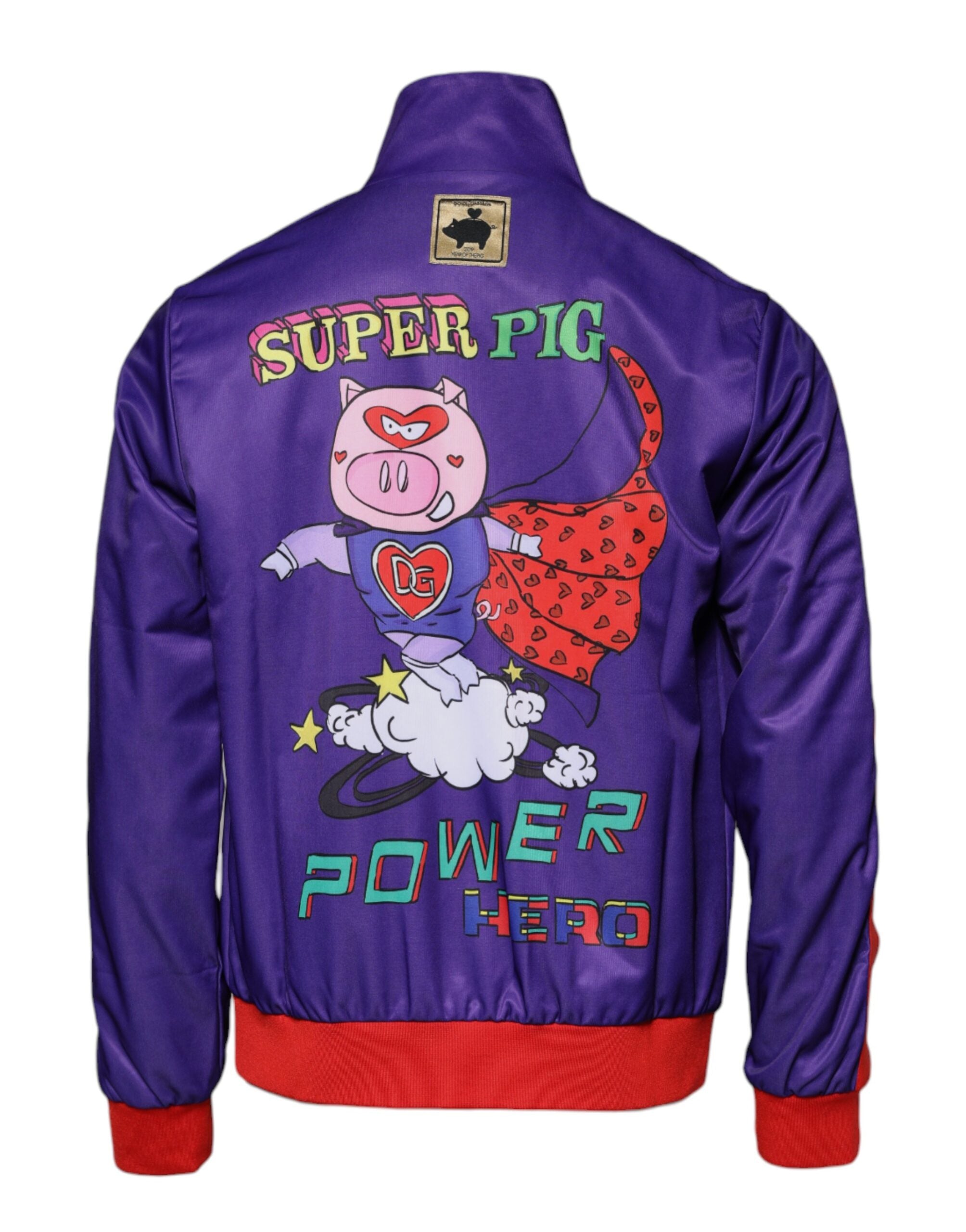 Dolce & Gabbana Lila Jahr des Schweins Bomberpullover mit Reißverschluss