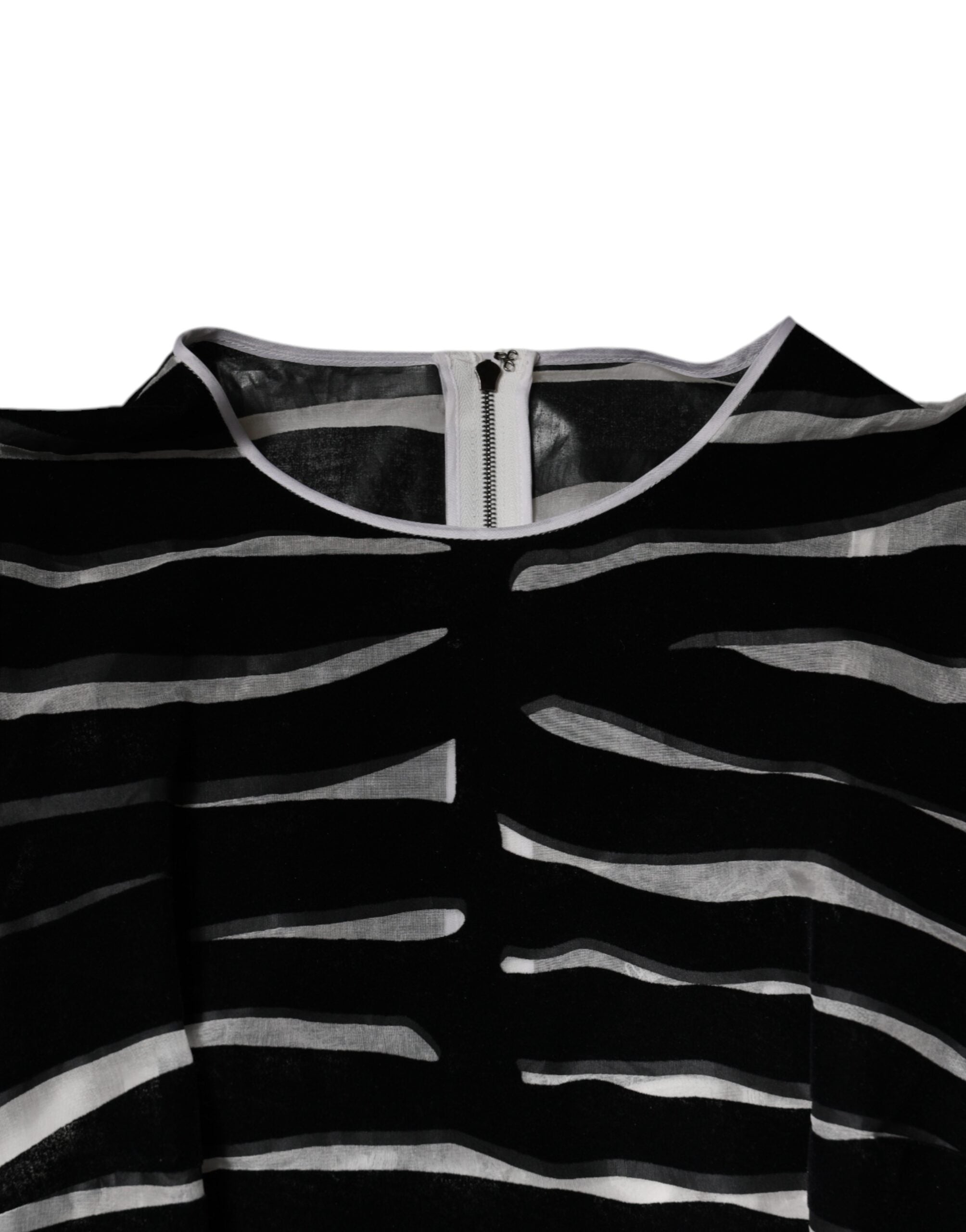 Dolce & Gabbana Schwarz Weiß Zebra A-Linie Etuikleid Mini Kleid