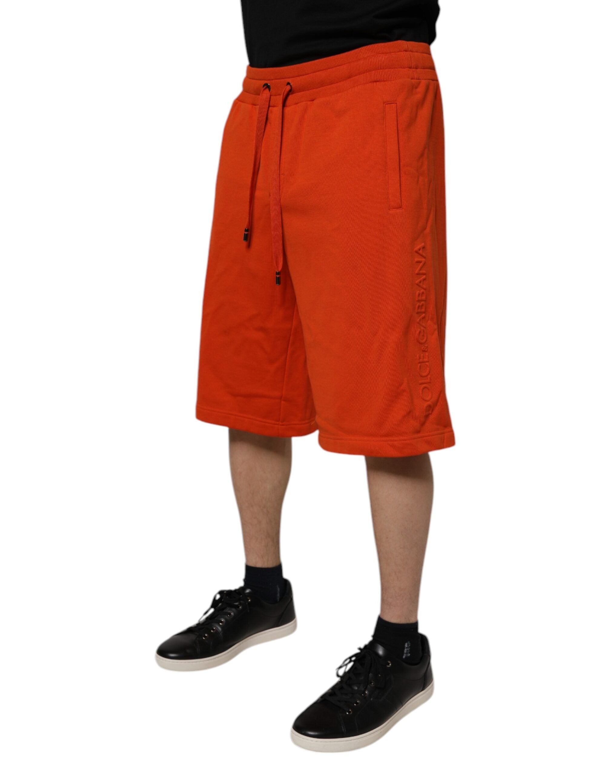 Dolce & Gabbana Rote Bermudashorts aus Baumwollmischung mit mittlerer Taille für Männer