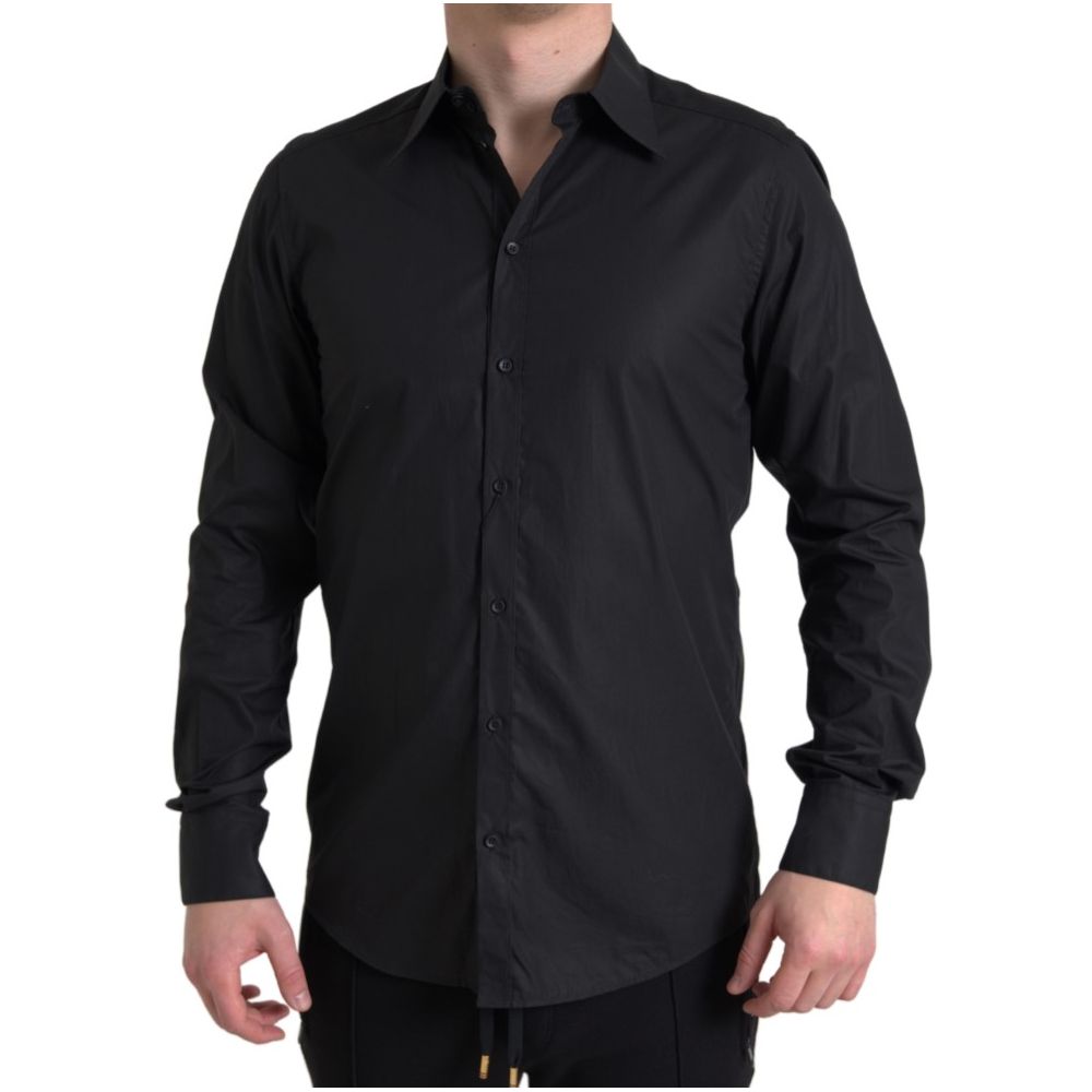 Dolce & Gabbana Schwarzes Baumwollhemd
