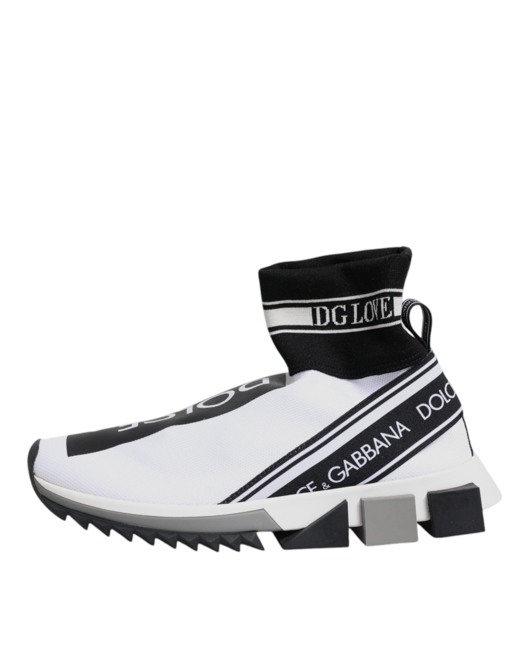 Dolce & Gabbana Weiß Schwarz Sorrento Socken Sneakers Schuhe