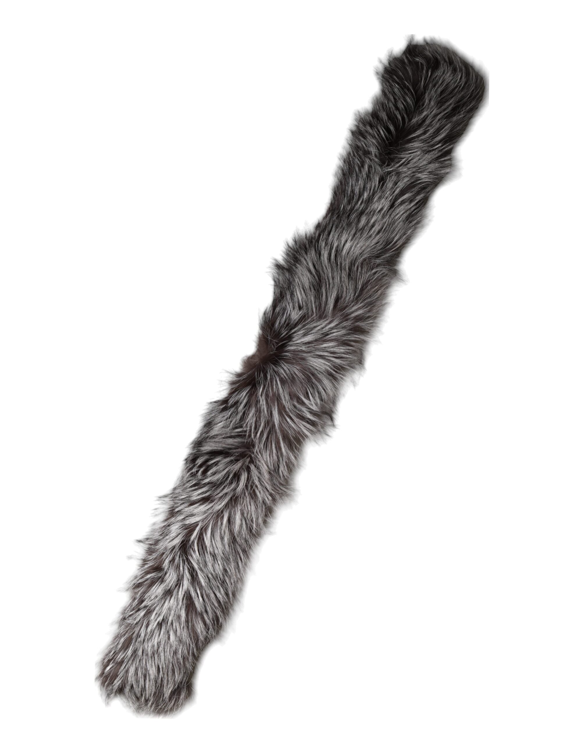 Dolce & Gabbana Grauer Fuchs Pelz Hals Wrap Warmer Winterschal
