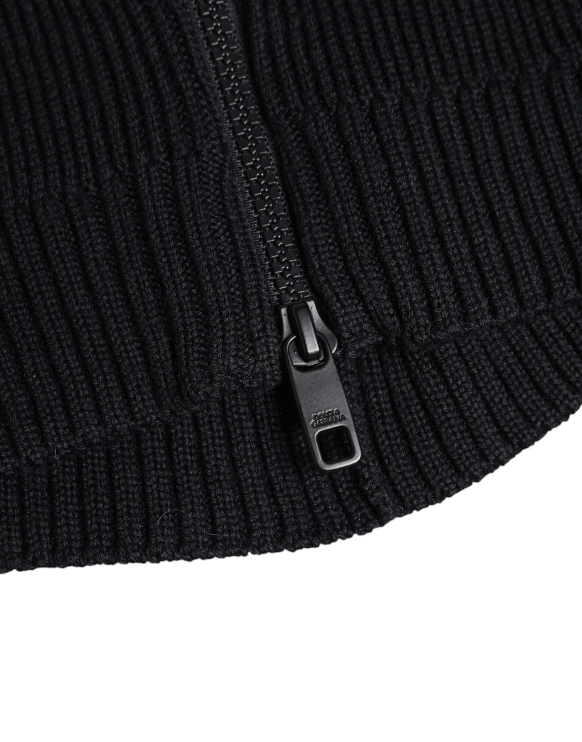 Dolce & Gabbana Schwarzer Woll-Ganzkopfwickel Balaclava Hut