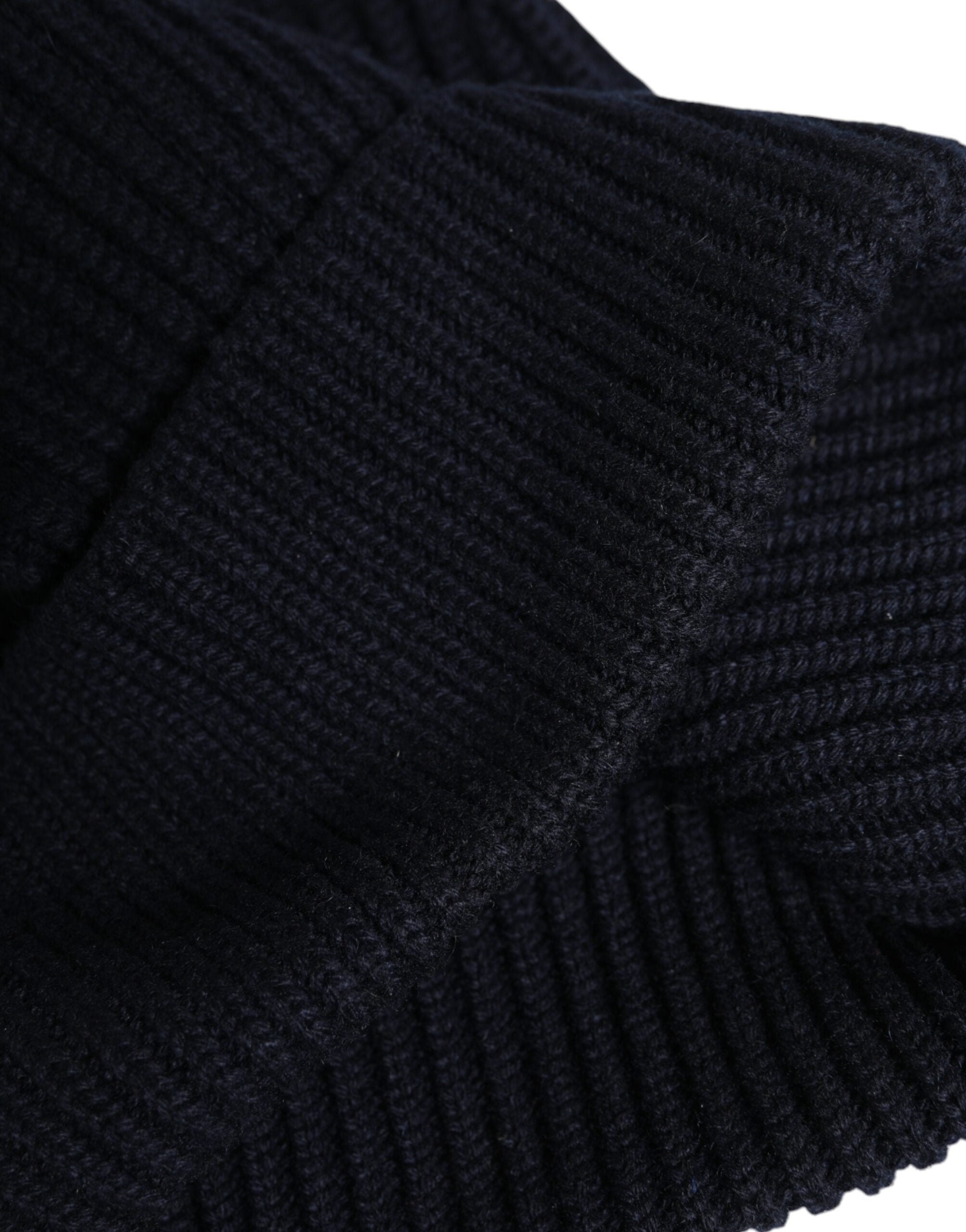 Dolce & Gabbana Schwarze Kaschmir-Strickmütze Winter Beanie