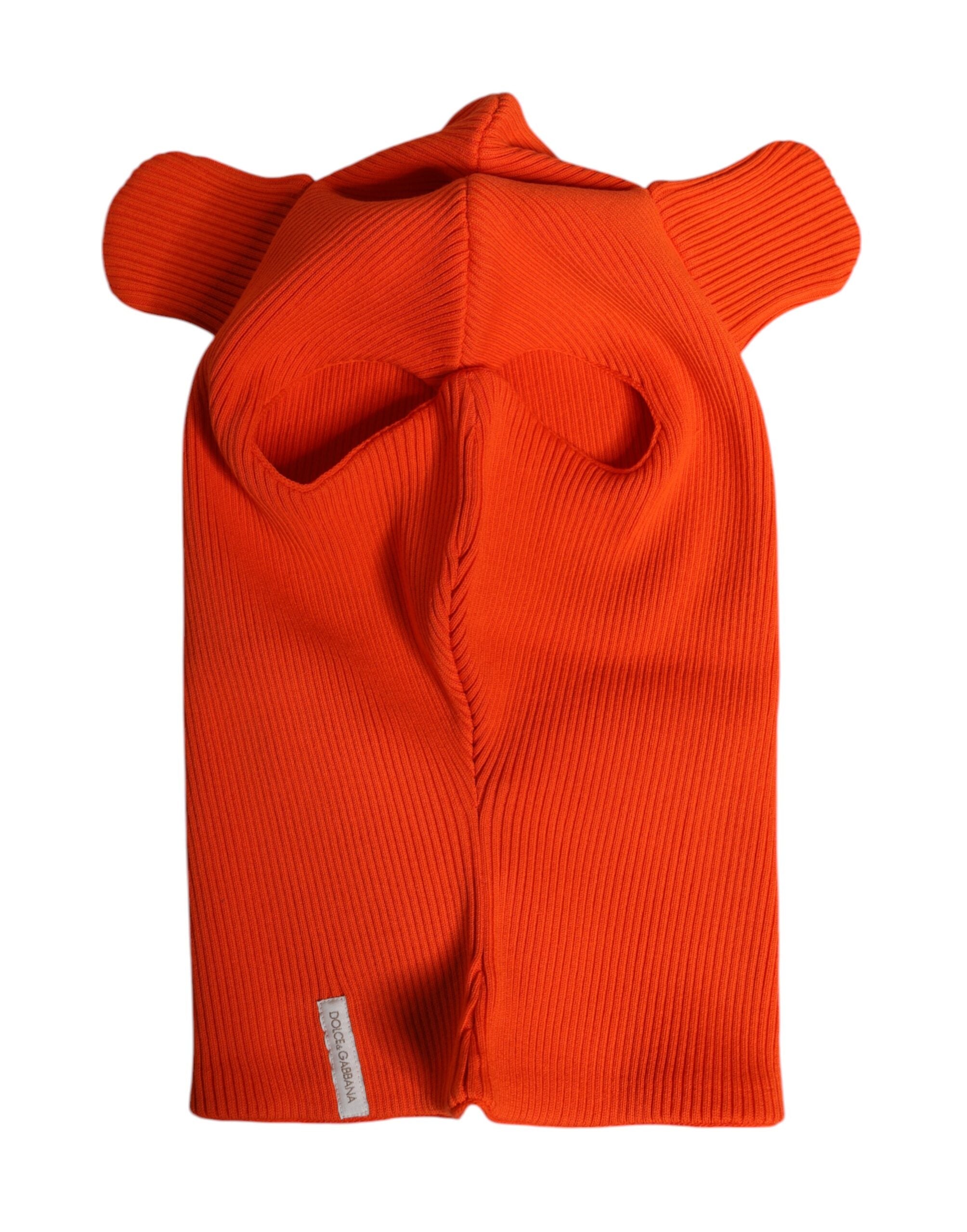 Dolce & Gabbana Orange Baumwolle Ganzkopfpackung Balaclava Hut