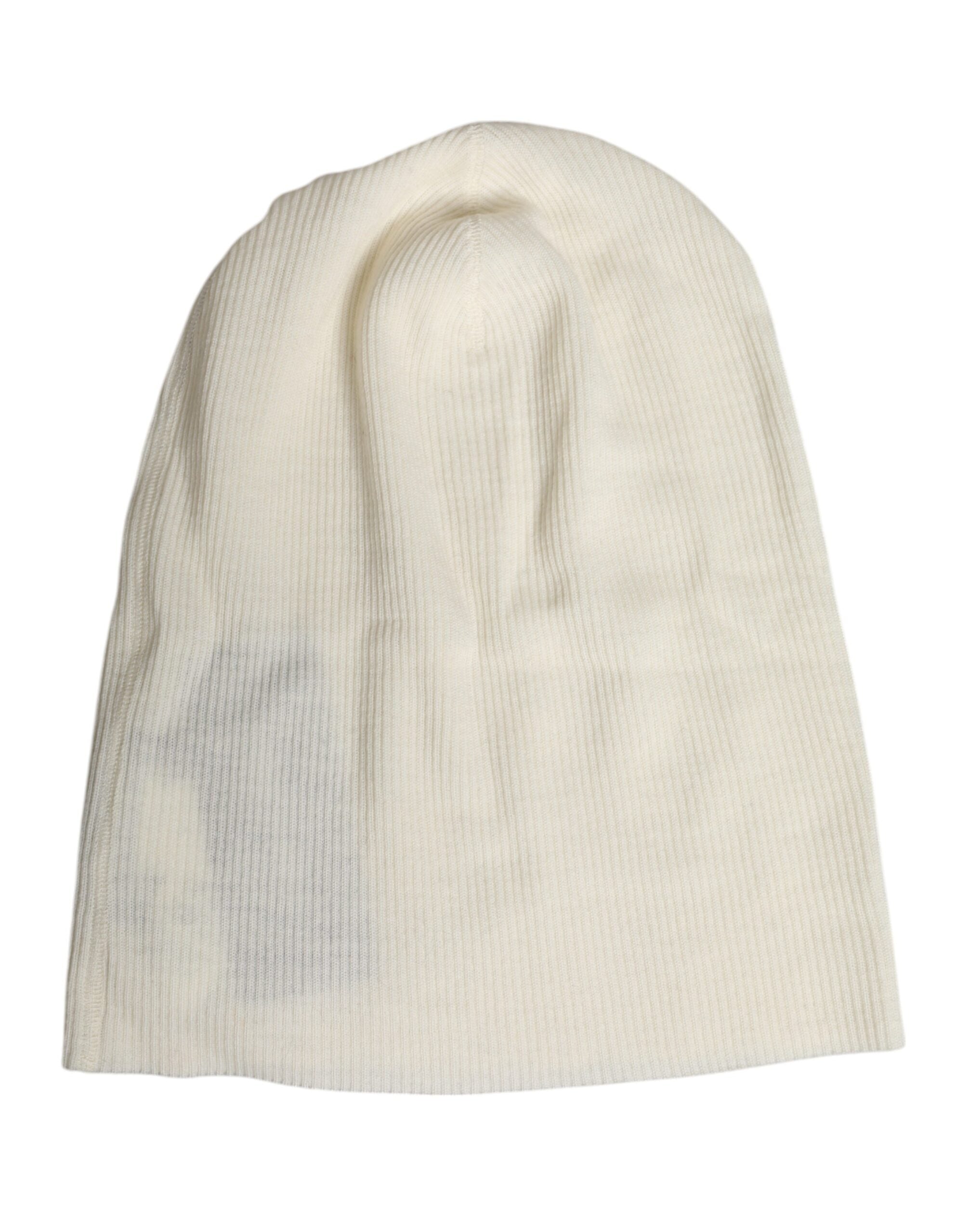 Dolce & Gabbana Beige Wollmischung gestrickte Beanie-Mütze