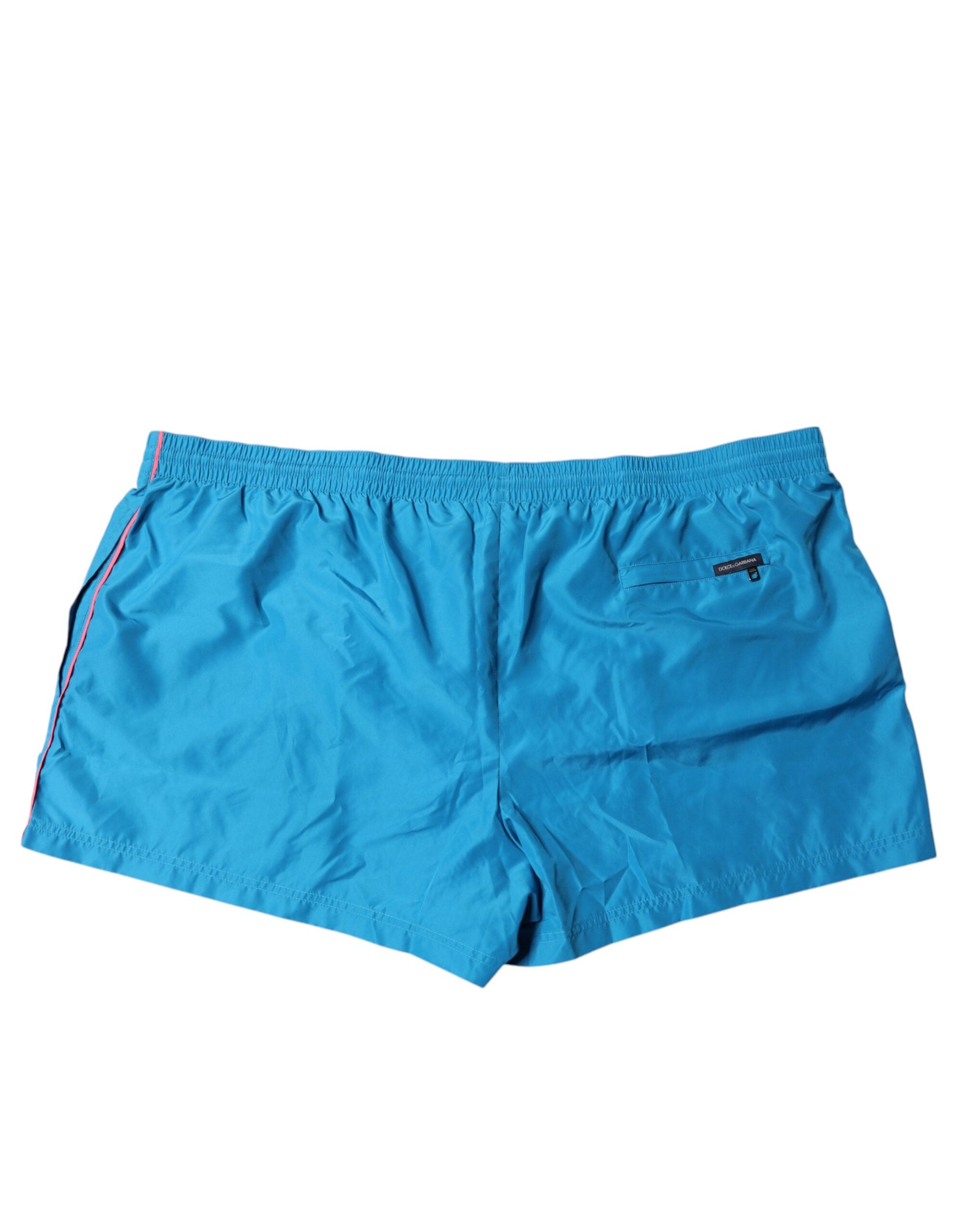 Dolce & Gabbana Türkis Logo Beachwear Shorts 2Pc Bademode