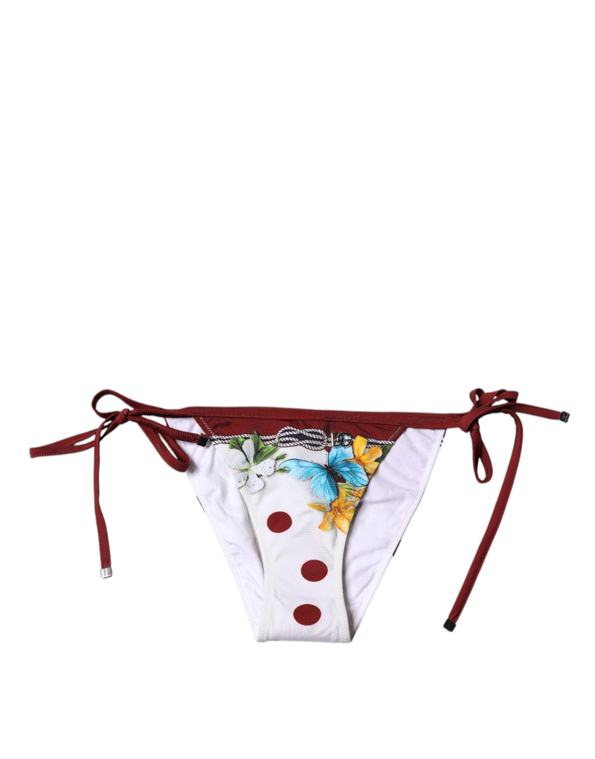 Dolce & Gabbana Weiße Bikinihose mit Blumenprint