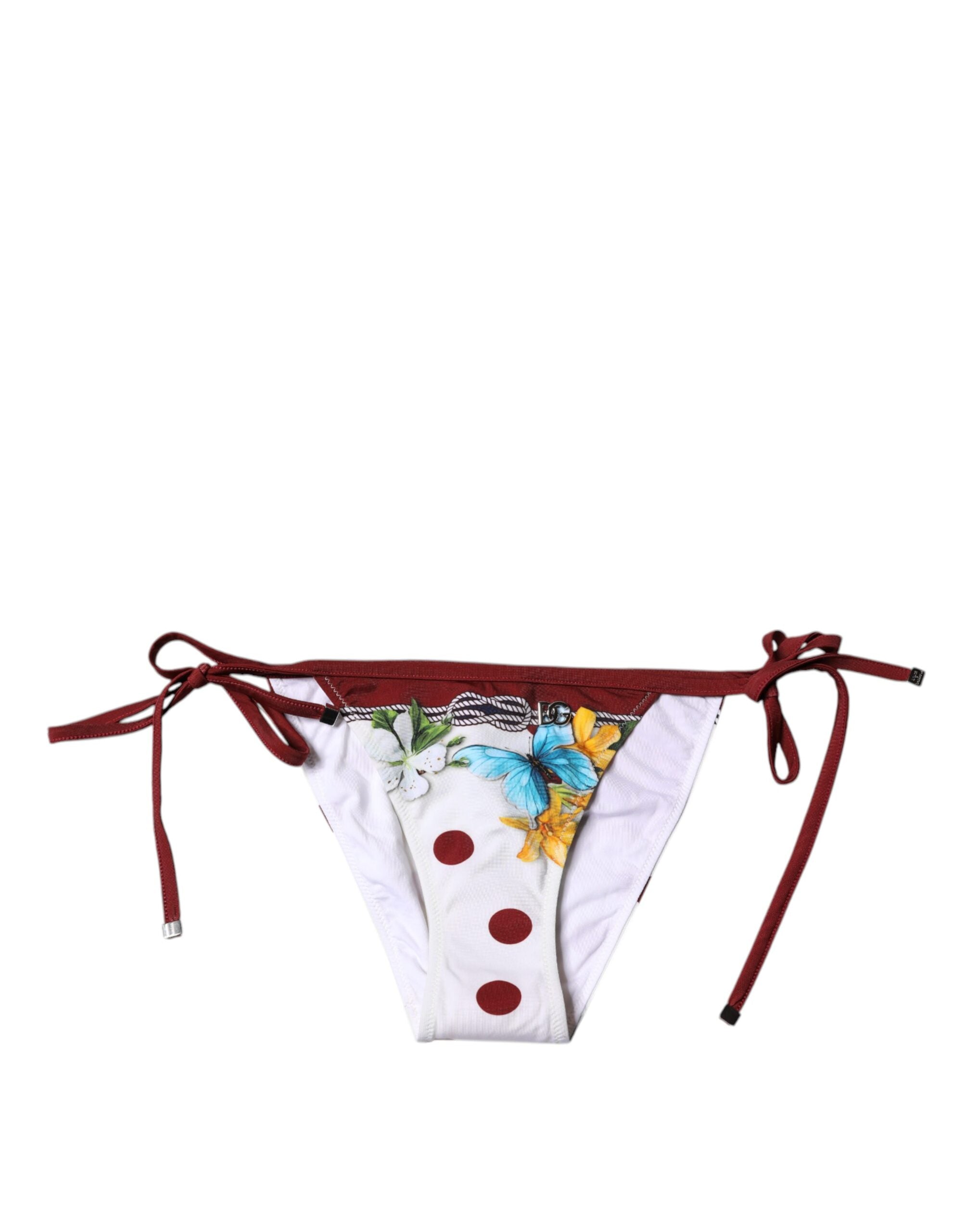 Dolce & Gabbana Weiße Bikinihose mit Blumenprint