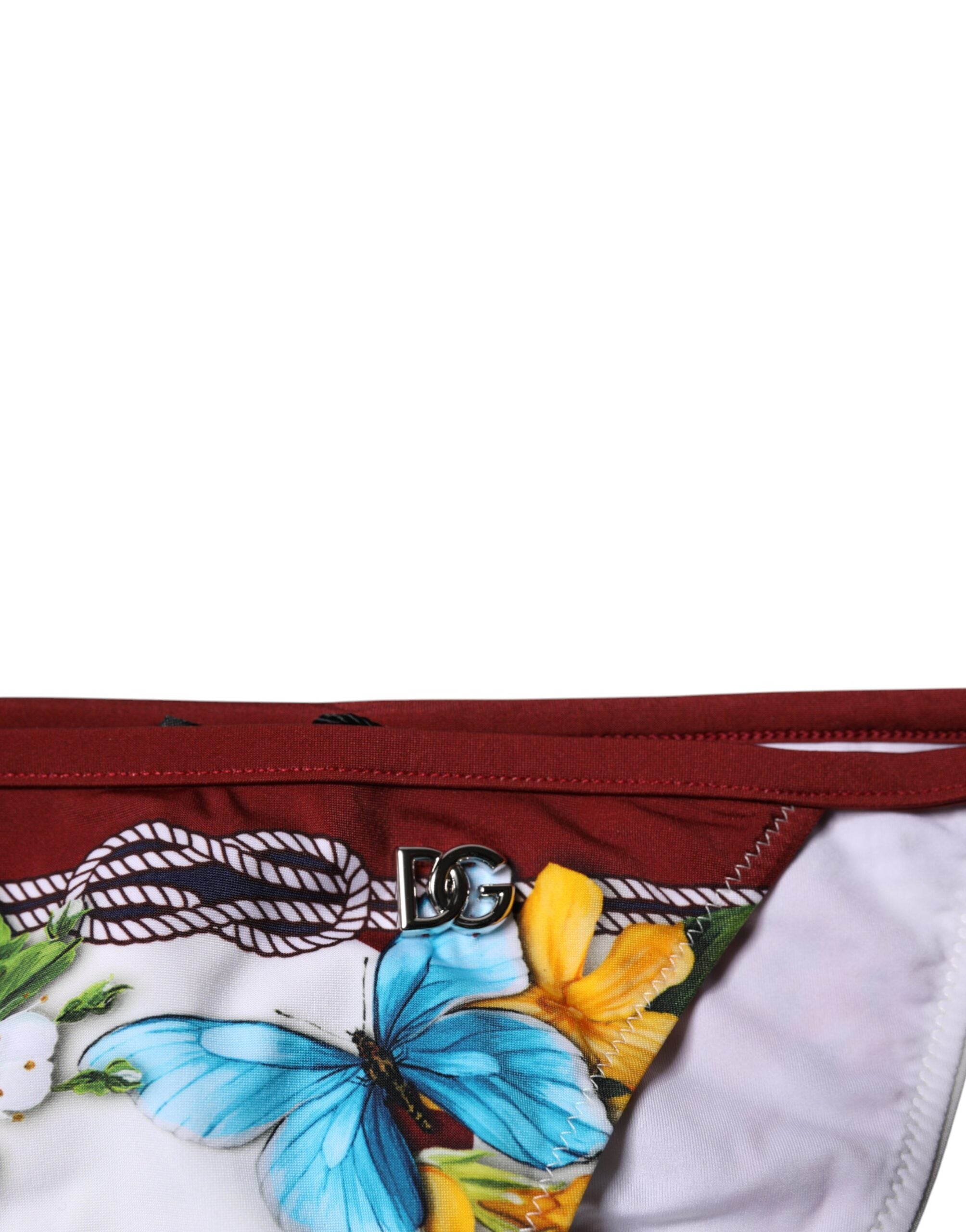Dolce & Gabbana Weiße Bikinihose mit Blumenprint