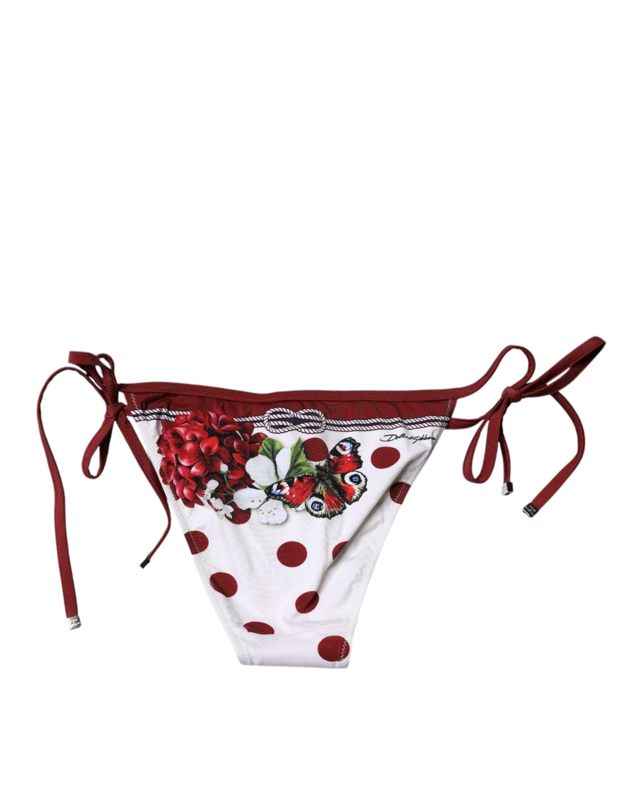 Dolce & Gabbana Weiße Bikinihose mit Blumenprint