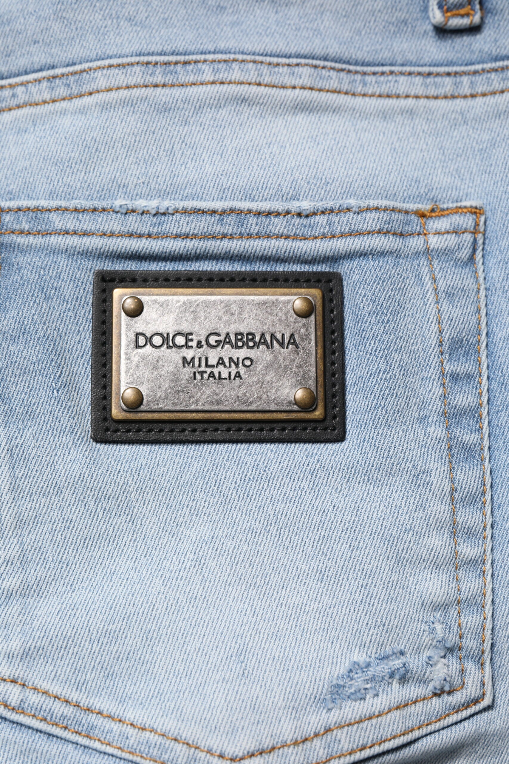 Dolce & Gabbana Blaue Distressed-Jeans aus Baumwolle für Herren