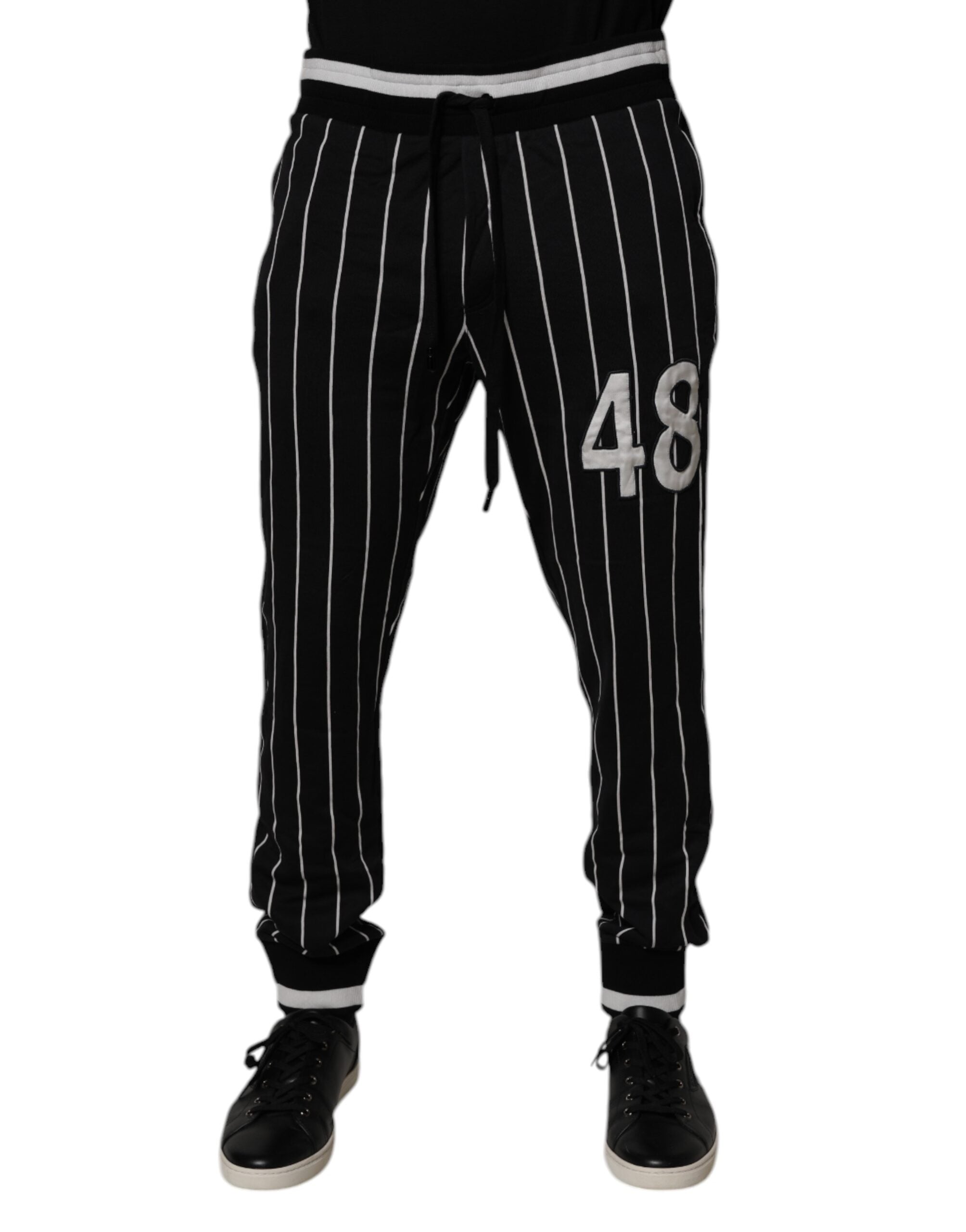 Dolce & Gabbana Schwarz-weiß gestreifte Jogger-Sweatpants Hose