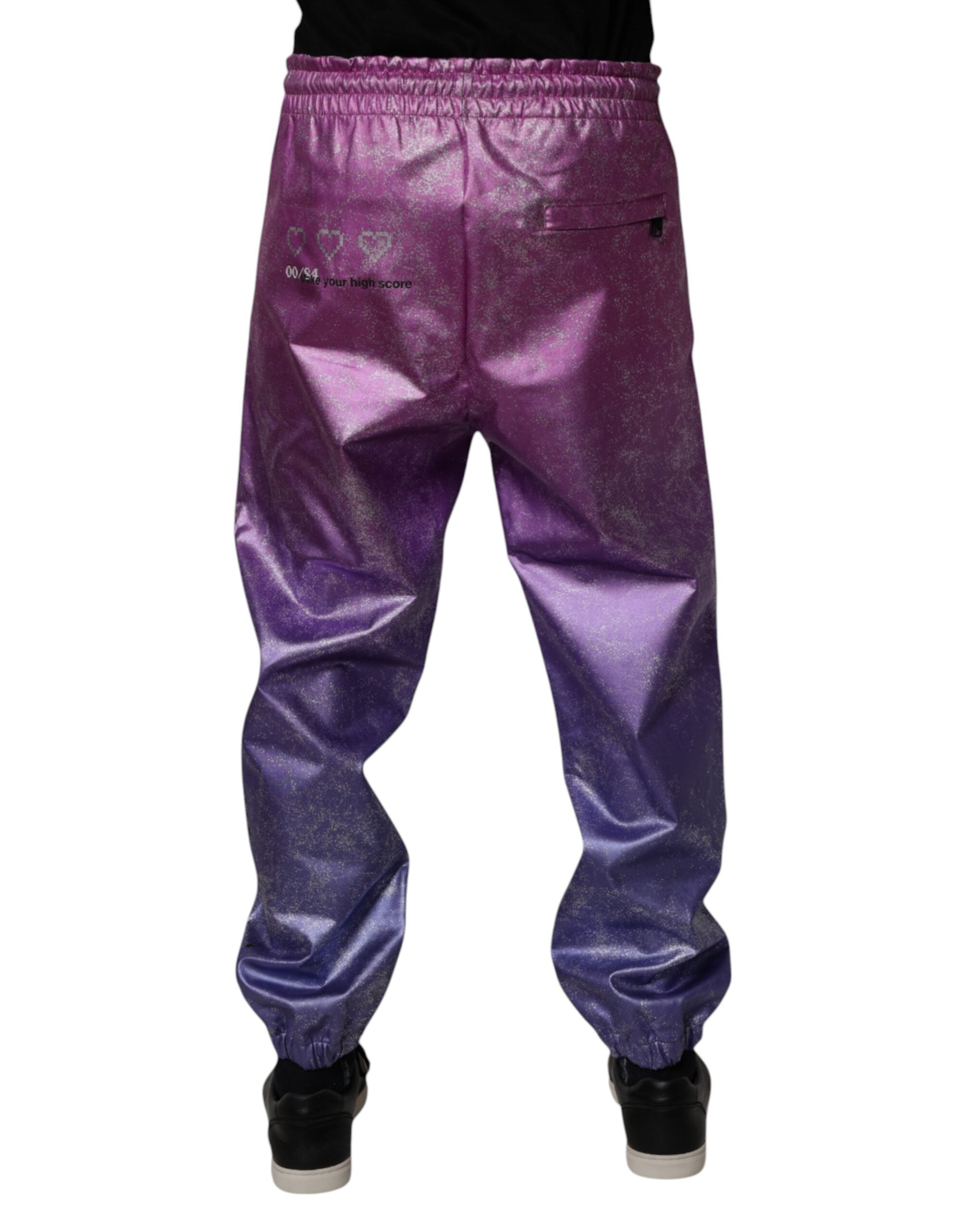 Dolce & Gabbana Rosa lila zweifarbige Jogger-Sweatpants Hosen