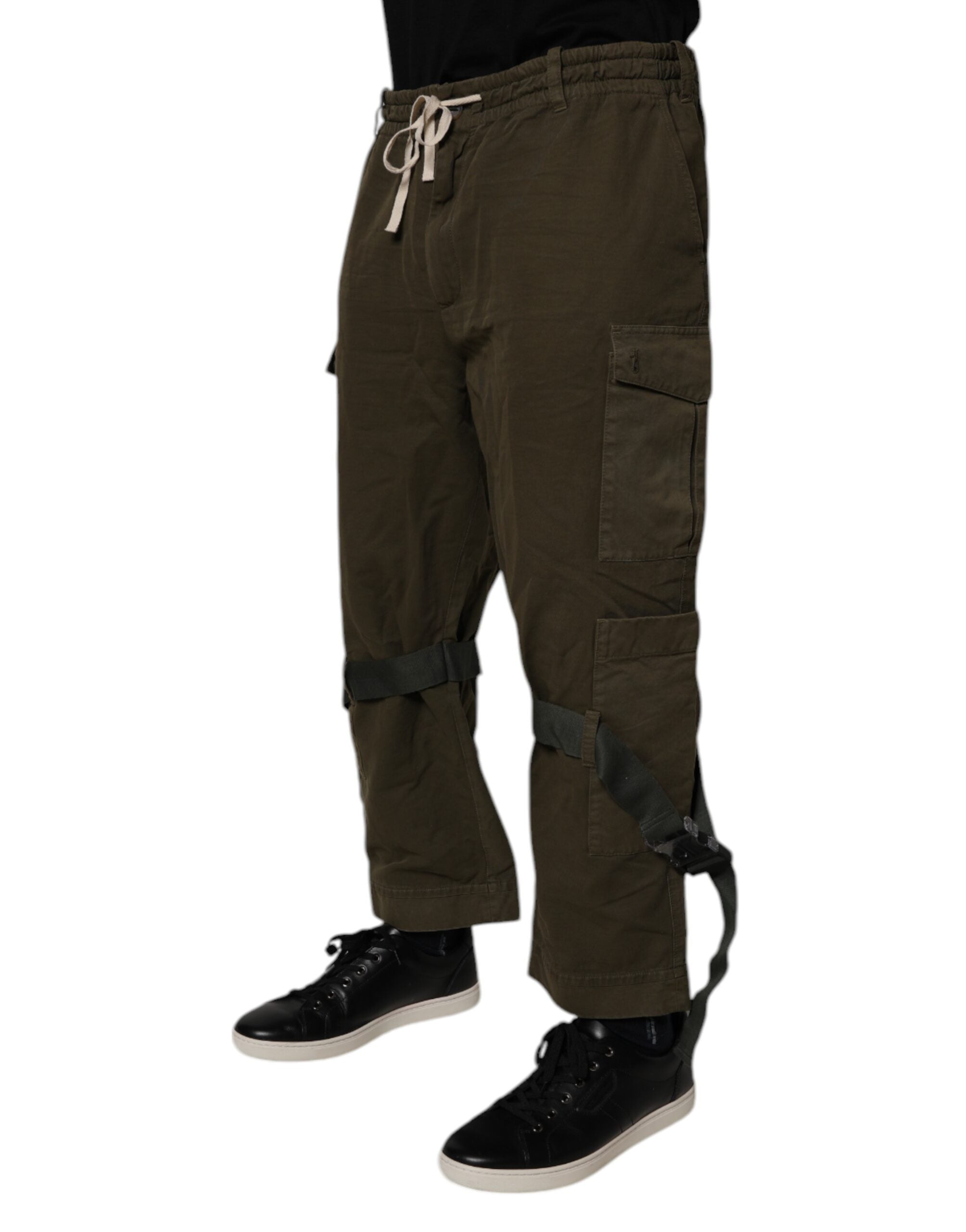 Dolce & Gabbana Braune Baumwoll-Stretch-Cargo-Hose